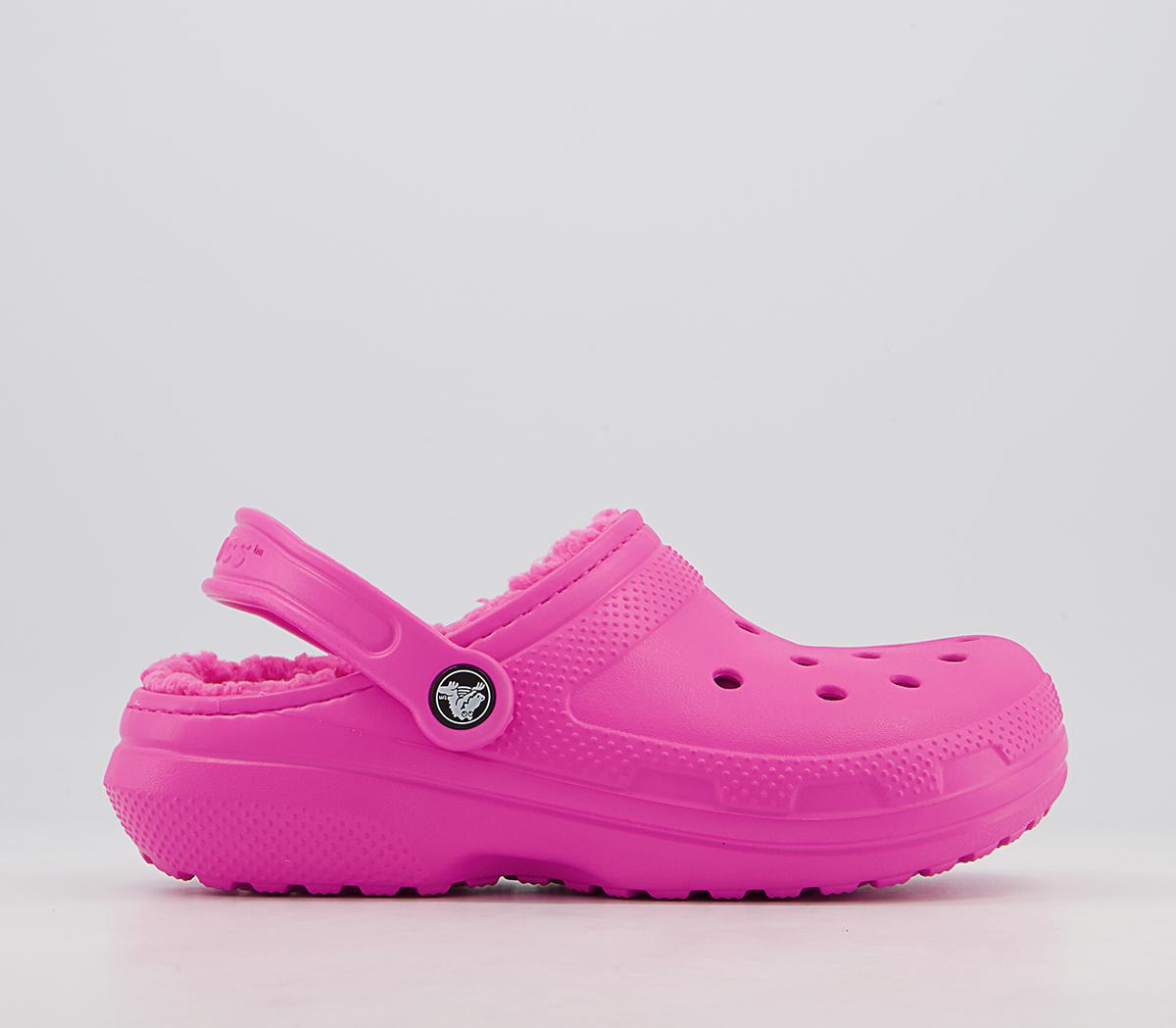 Crocs Classic Lined Clogs Crocs Classic Lined Clogs Electric Pink