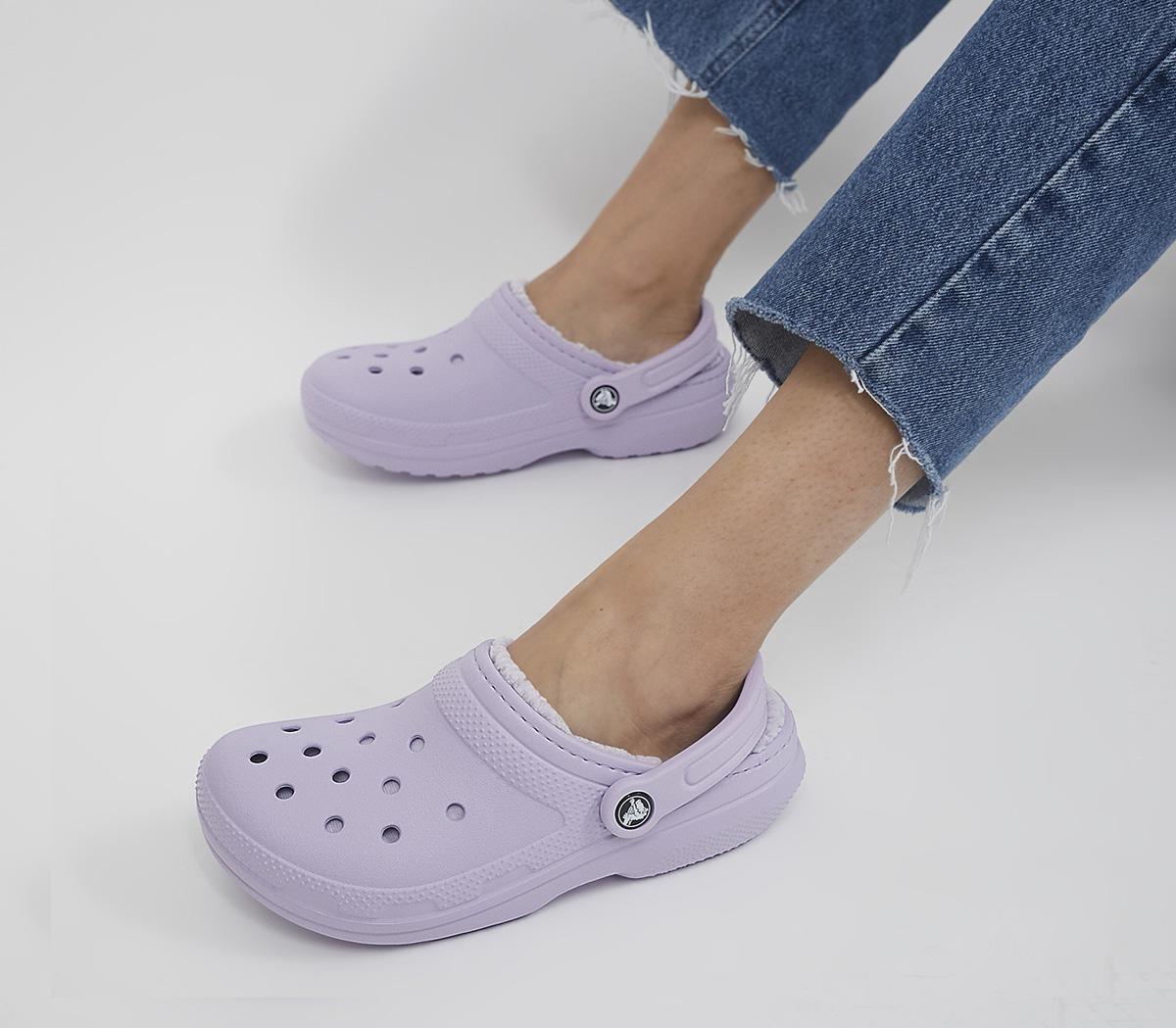 Crocs Classic Lined Clogs Lavender - Flat Shoes for Women