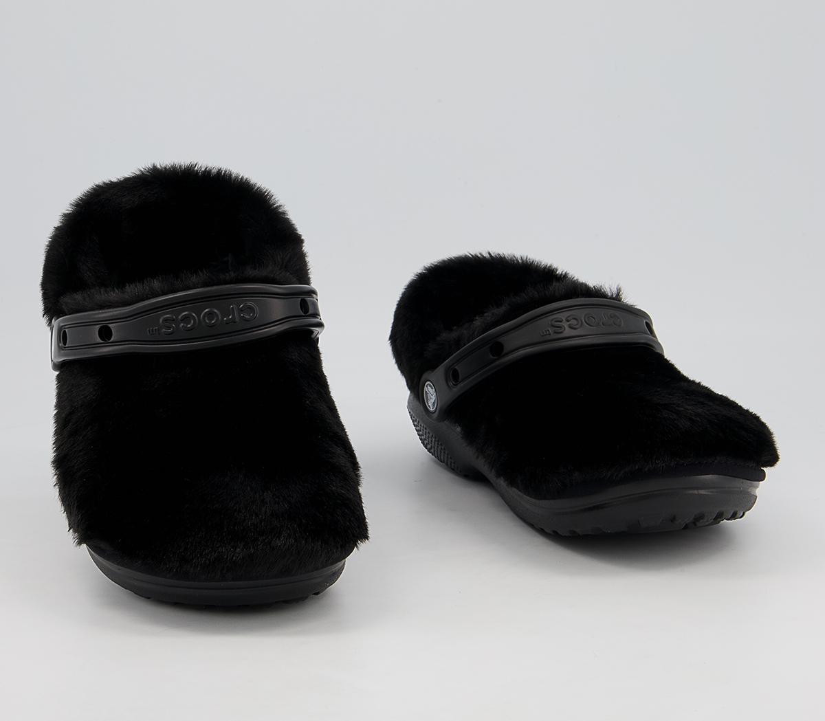 Crocs Classic Lined Cozy Fluff Clogs Crocs Classic Lined Cozy Fluff Clogs Black