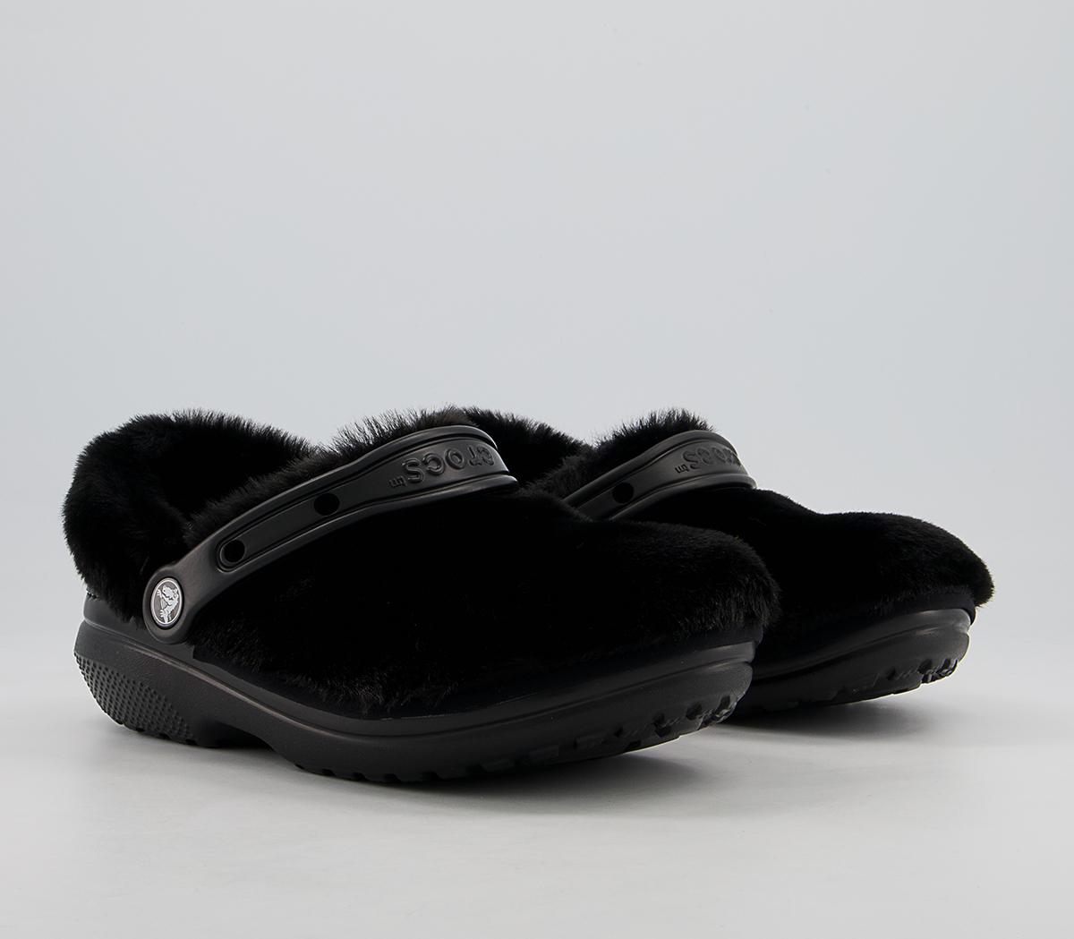 Crocs Classic Lined Cozy Fluff Clogs Crocs Classic Lined Cozy Fluff Clogs Black