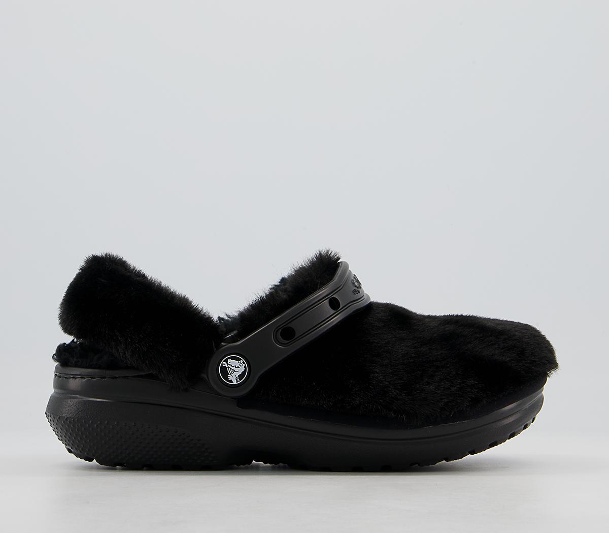 Crocs Classic Lined Cozy Fluff Clogs Crocs Classic Lined Cozy Fluff Clogs Black