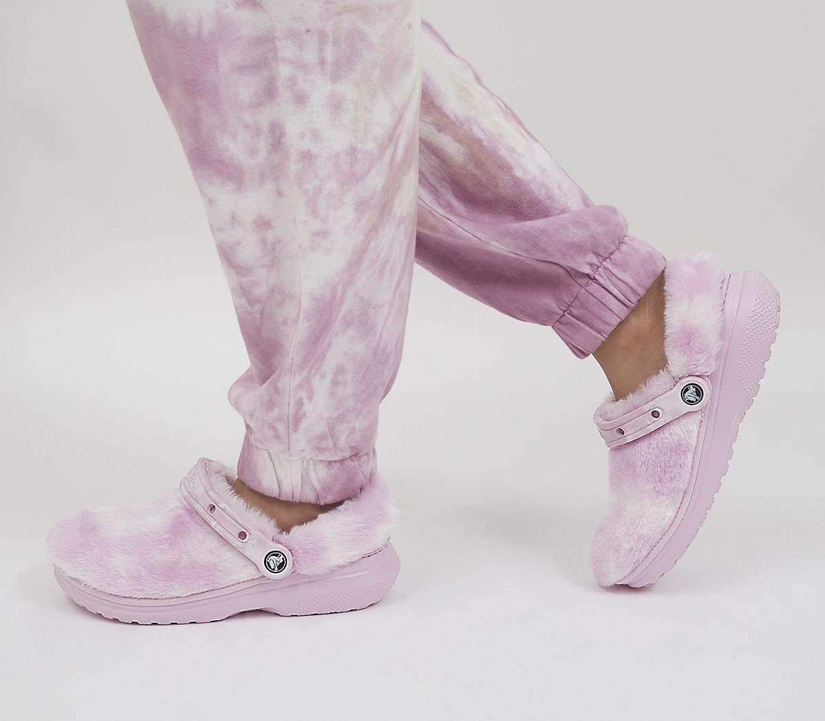 Hot pink fuzzy clearance crocs