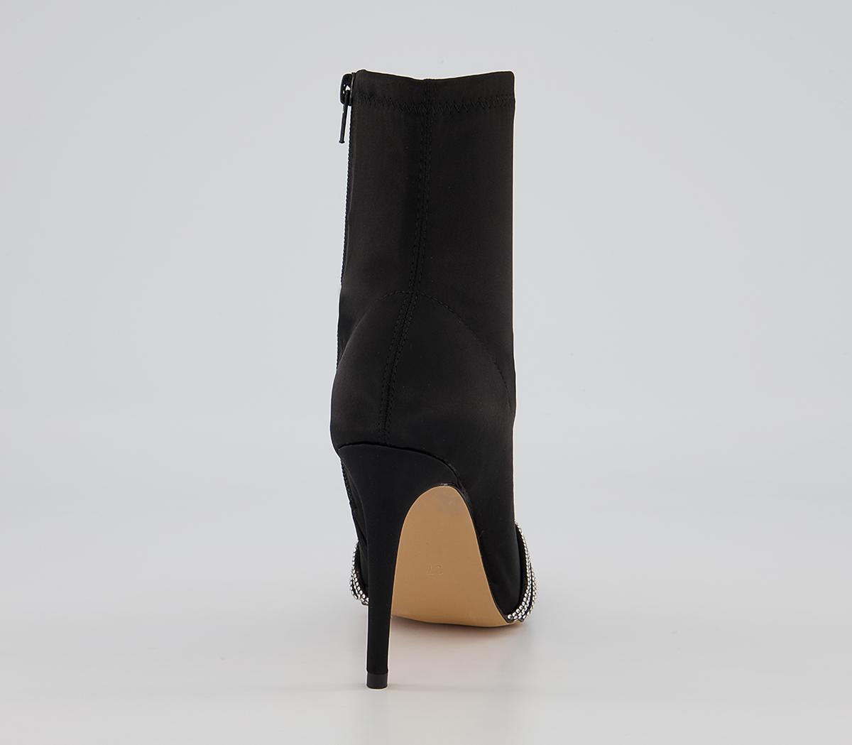 Office Abloom Embellished Point Stiletto Ankle Boots Office Abloom Embellished Point Stiletto Ankle Boots Black