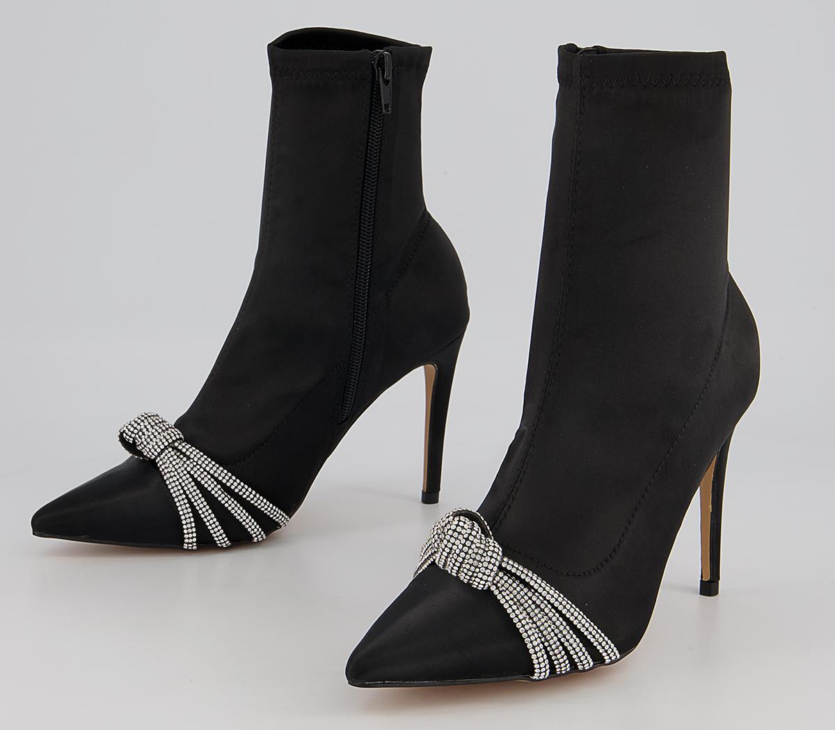 Office Abloom Embellished Point Stiletto Ankle Boots Office Abloom Embellished Point Stiletto Ankle Boots Black
