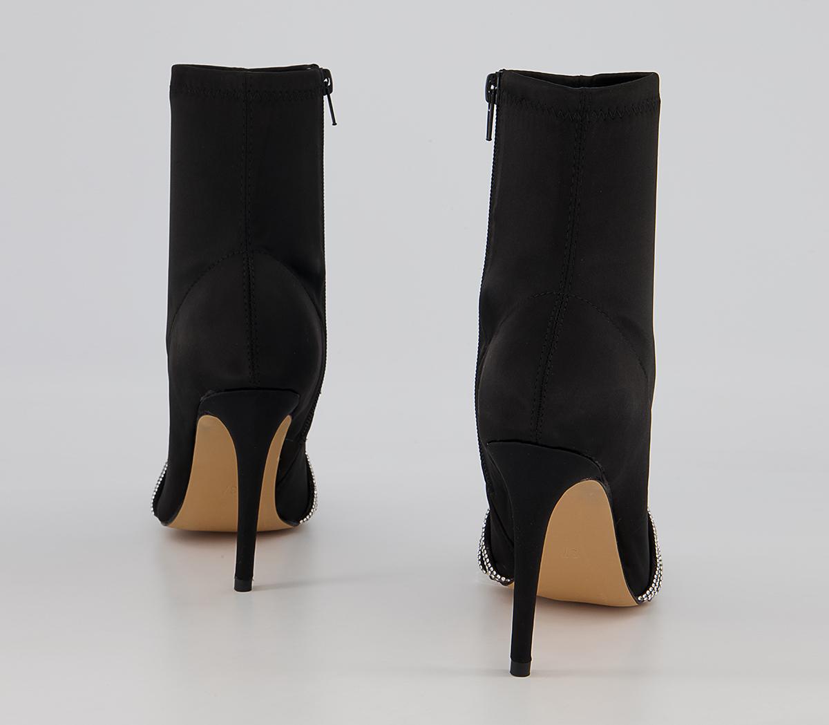 Office Abloom Embellished Point Stiletto Ankle Boots Office Abloom Embellished Point Stiletto Ankle Boots Black