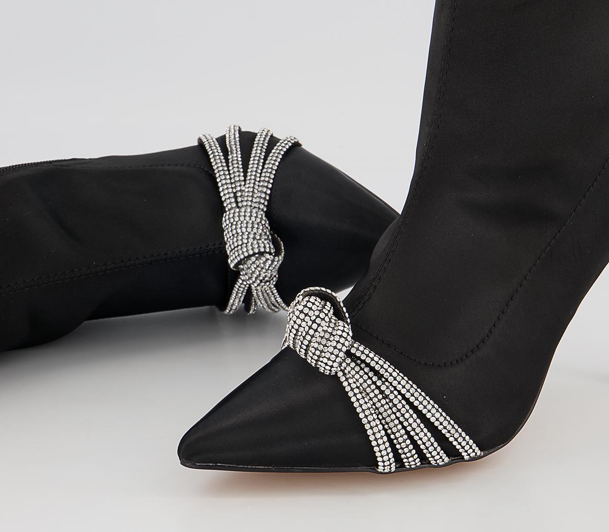 Office Abloom Embellished Point Stiletto Ankle Boots Office Abloom Embellished Point Stiletto Ankle Boots Black