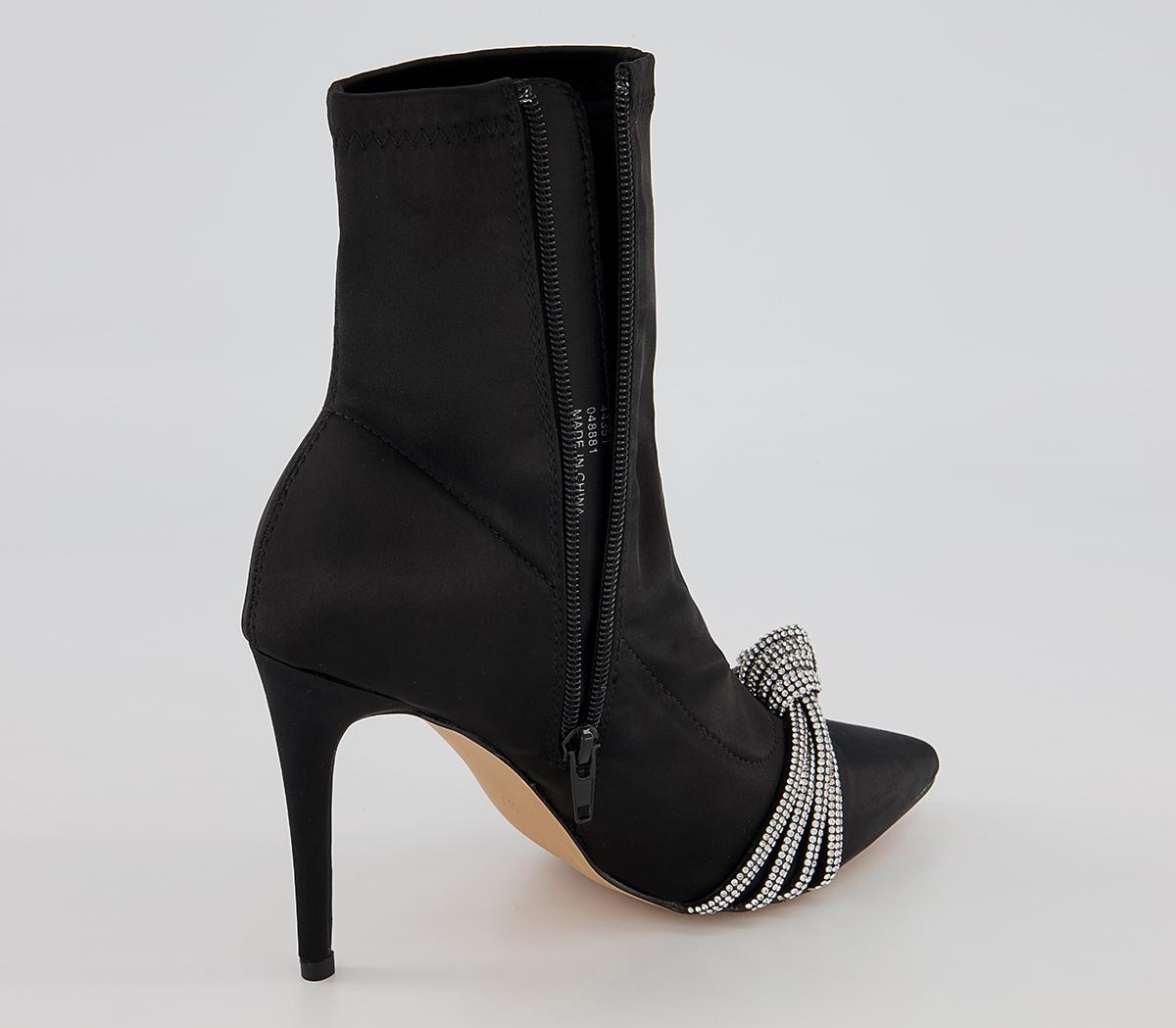 Office Abloom Embellished Point Stiletto Ankle Boots Office Abloom Embellished Point Stiletto Ankle Boots Black