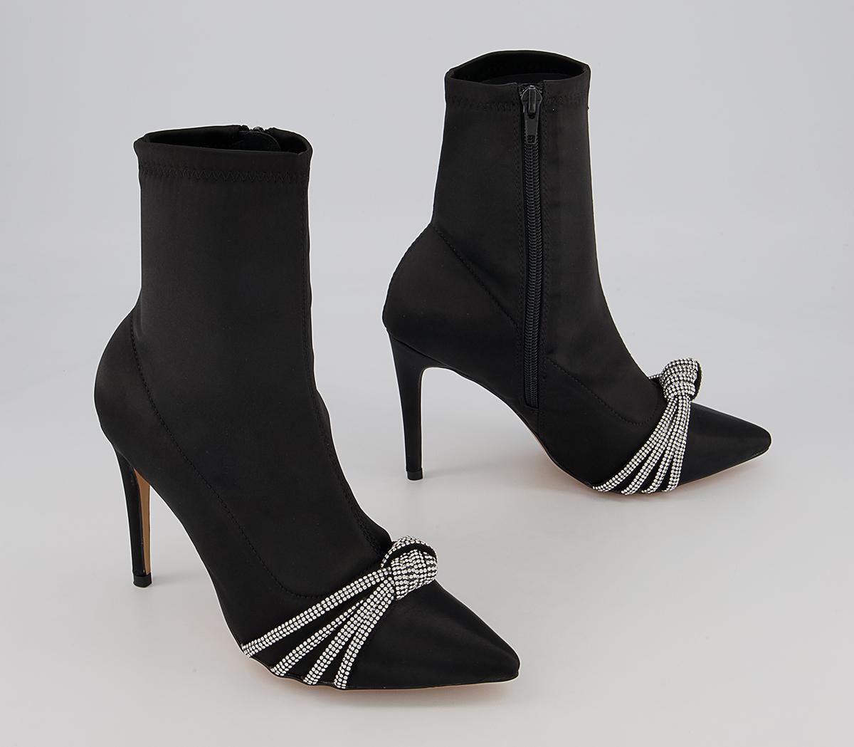 Office Abloom Embellished Point Stiletto Ankle Boots Office Abloom Embellished Point Stiletto Ankle Boots Black