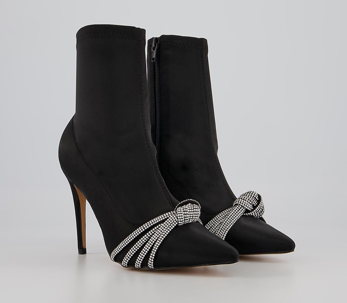 Office Abloom Embellished Point Stiletto Ankle Boots Office Abloom Embellished Point Stiletto Ankle Boots Black