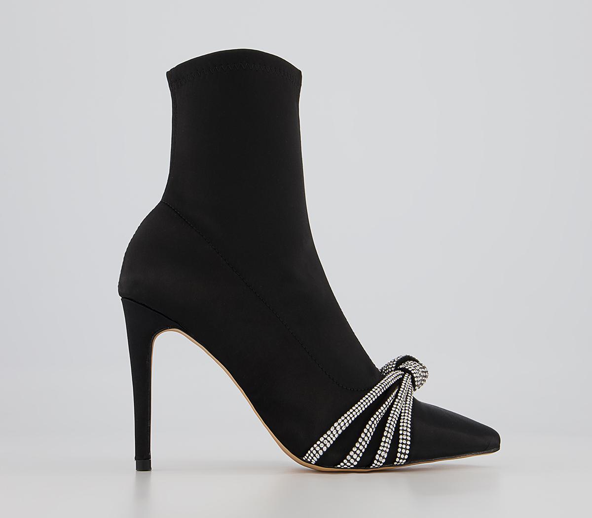Office Abloom Embellished Point Stiletto Ankle Boots Office Abloom Embellished Point Stiletto Ankle Boots Black