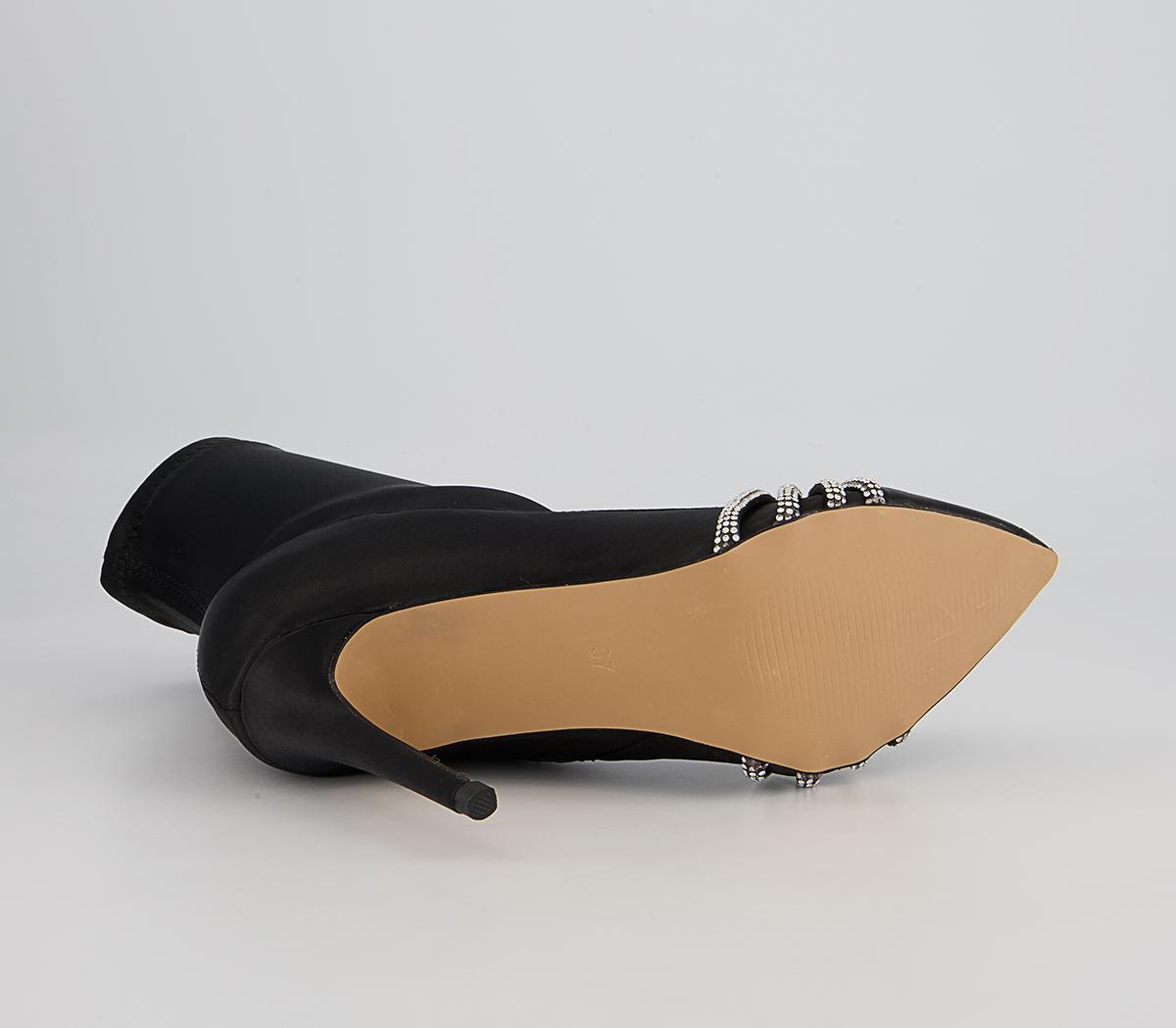 Office Abloom Embellished Point Stiletto Ankle Boots Office Abloom Embellished Point Stiletto Ankle Boots Black