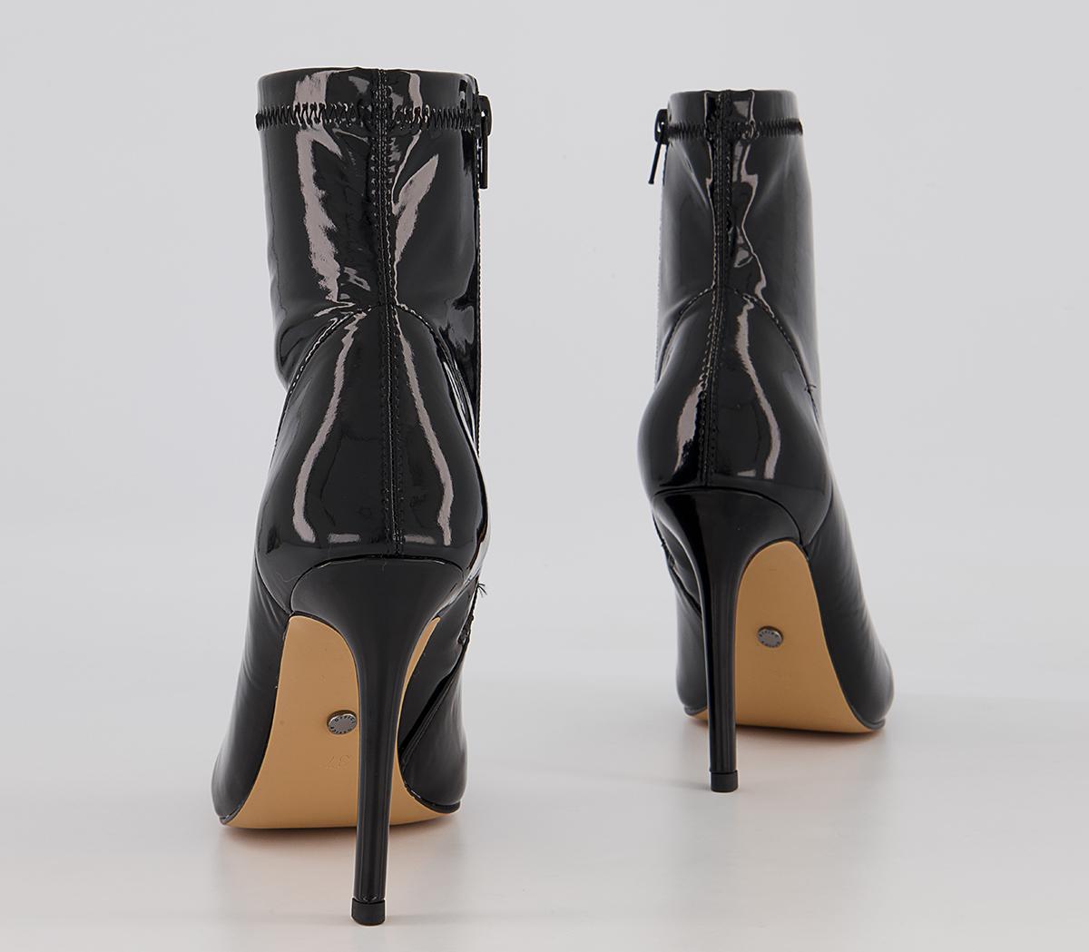 Office Alluring Pointed Toe Zip-Up Heeled Boots Office Alluring Pointed Toe Zip-Up Heeled Boots Black Patent