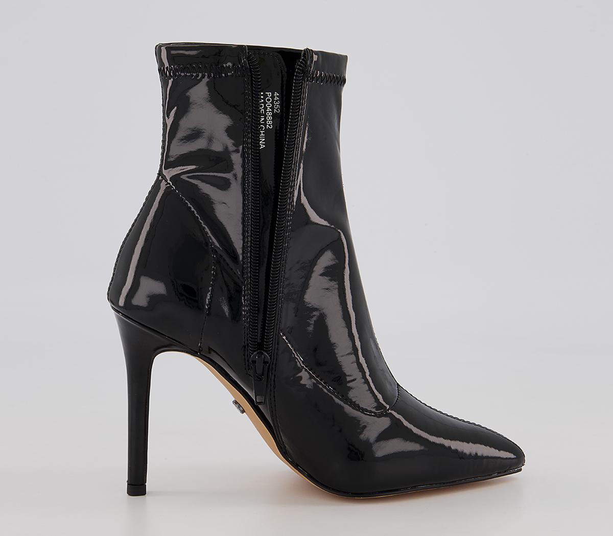 Office Alluring Pointed Toe Zip-Up Heeled Boots Office Alluring Pointed Toe Zip-Up Heeled Boots Black Patent