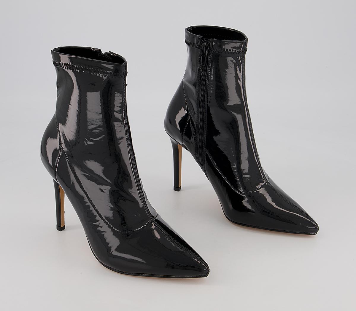 Office Alluring Pointed Toe Zip-Up Heeled Boots Office Alluring Pointed Toe Zip-Up Heeled Boots Black Patent