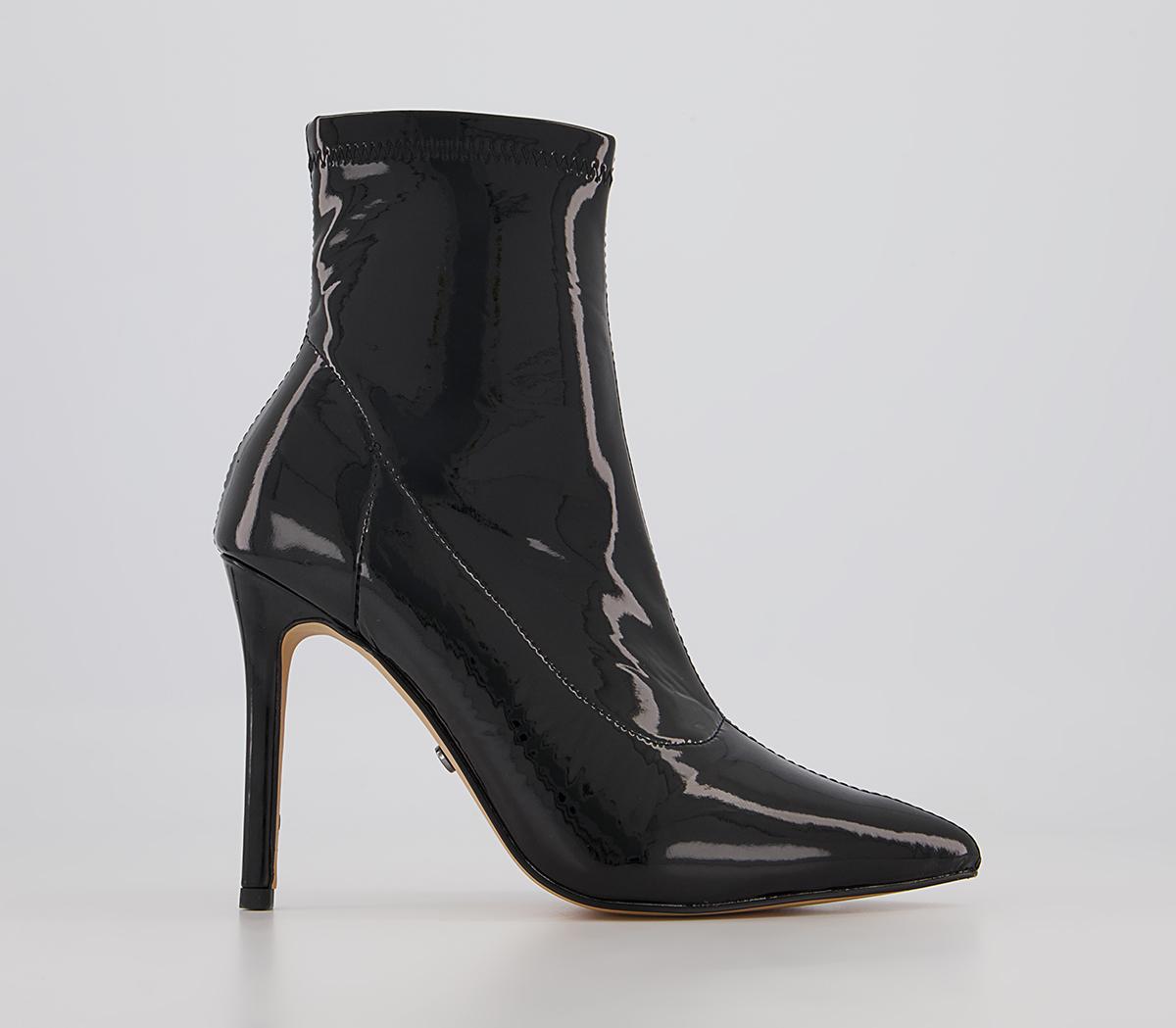 Office Alluring Pointed Toe Zip-Up Heeled Boots Office Alluring Pointed Toe Zip-Up Heeled Boots Black Patent