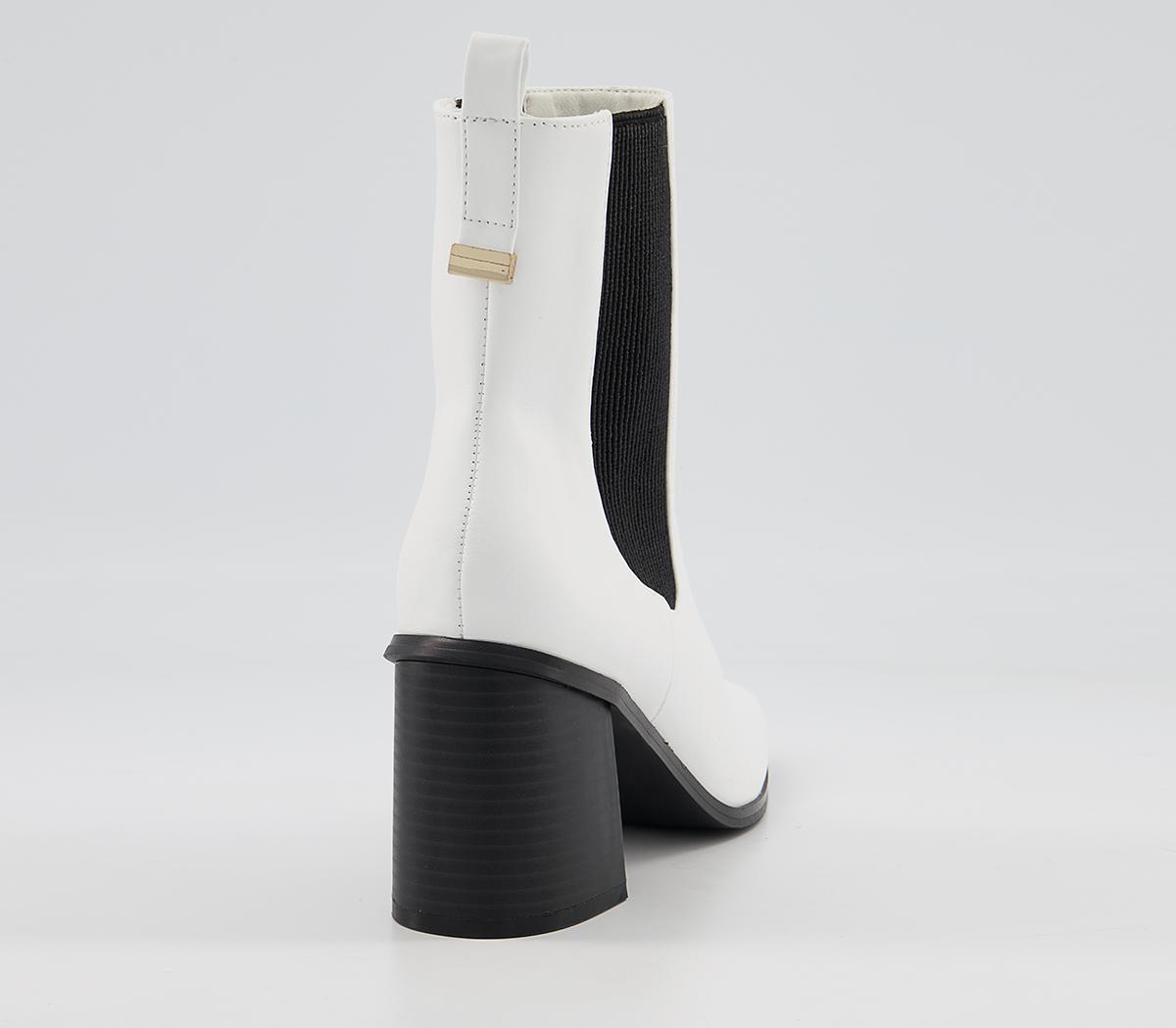 Office Abacus Heeled Chelsea Boots Office Abacus Heeled Chelsea Boots White