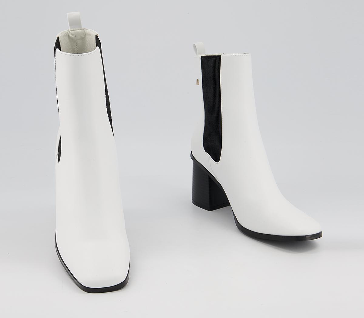 Office Abacus Heeled Chelsea Boots Office Abacus Heeled Chelsea Boots White