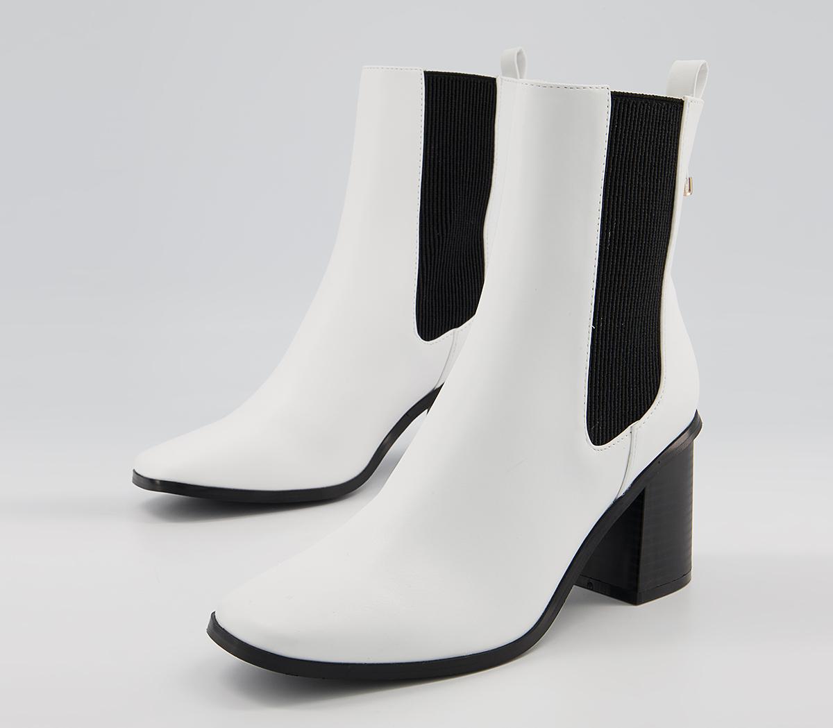 Office Abacus Heeled Chelsea Boots Office Abacus Heeled Chelsea Boots White