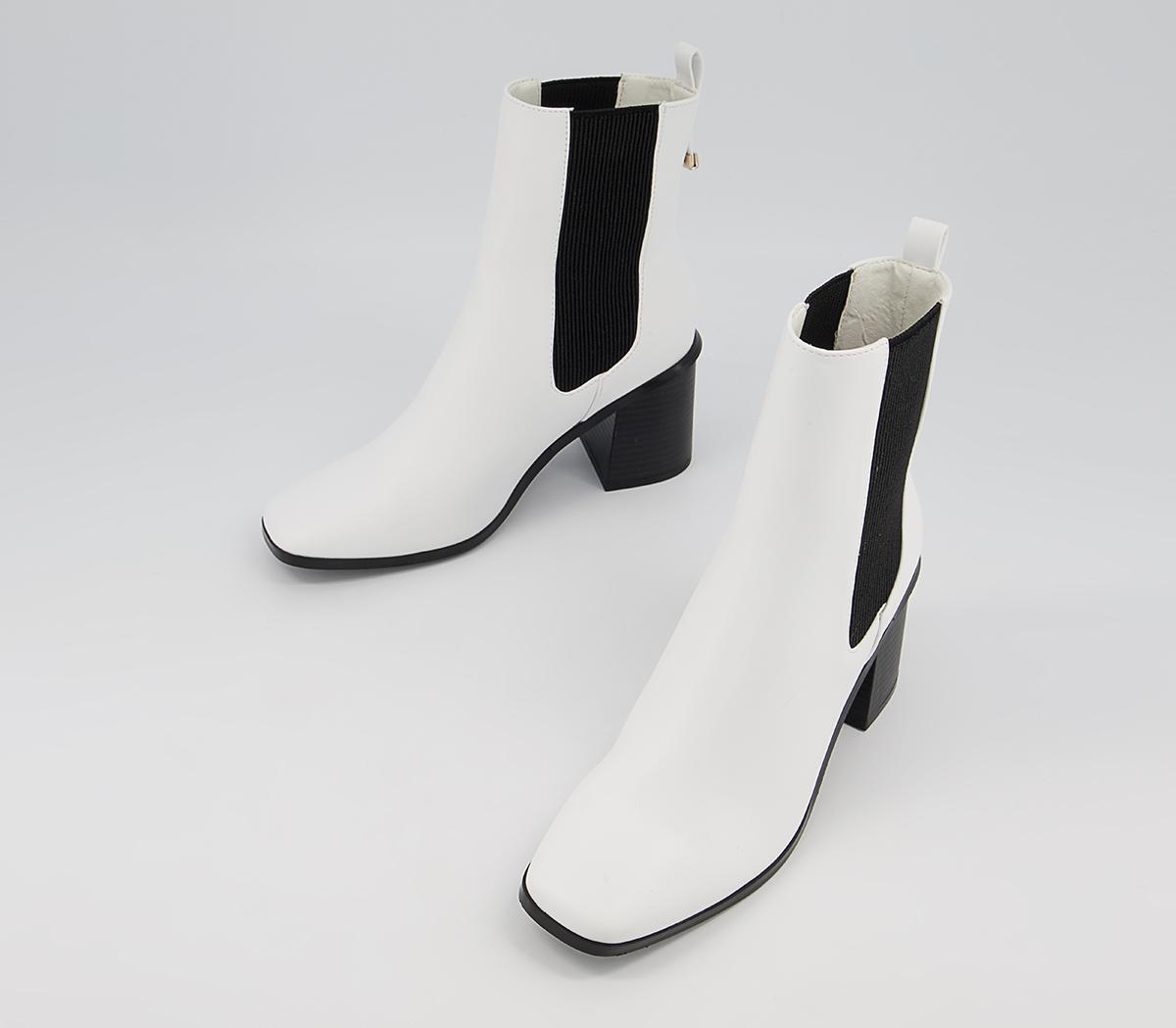 Office Abacus Heeled Chelsea Boots Office Abacus Heeled Chelsea Boots White