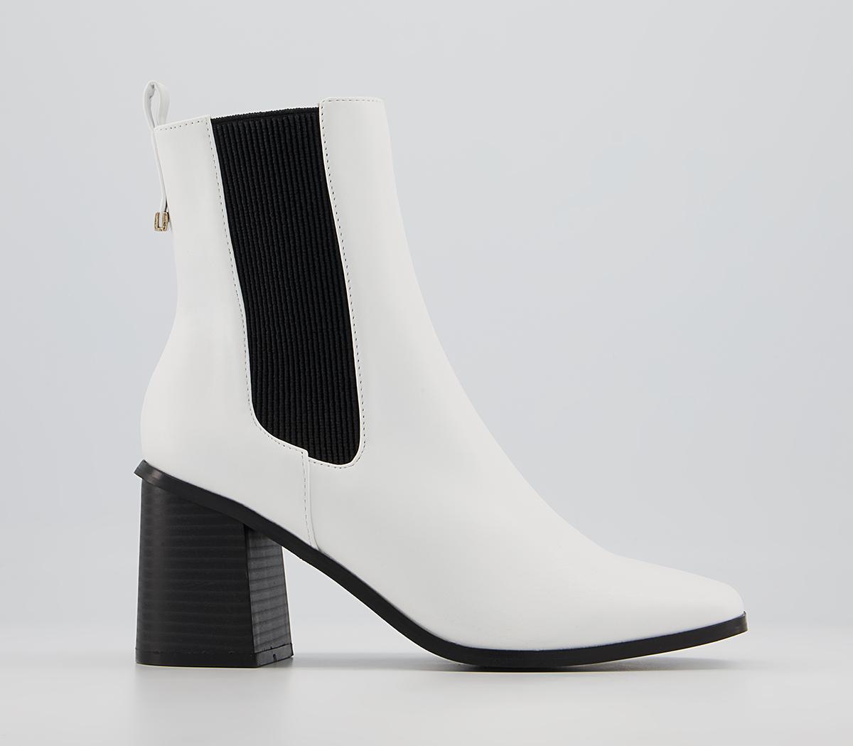Office Abacus Heeled Chelsea Boots Office Abacus Heeled Chelsea Boots White