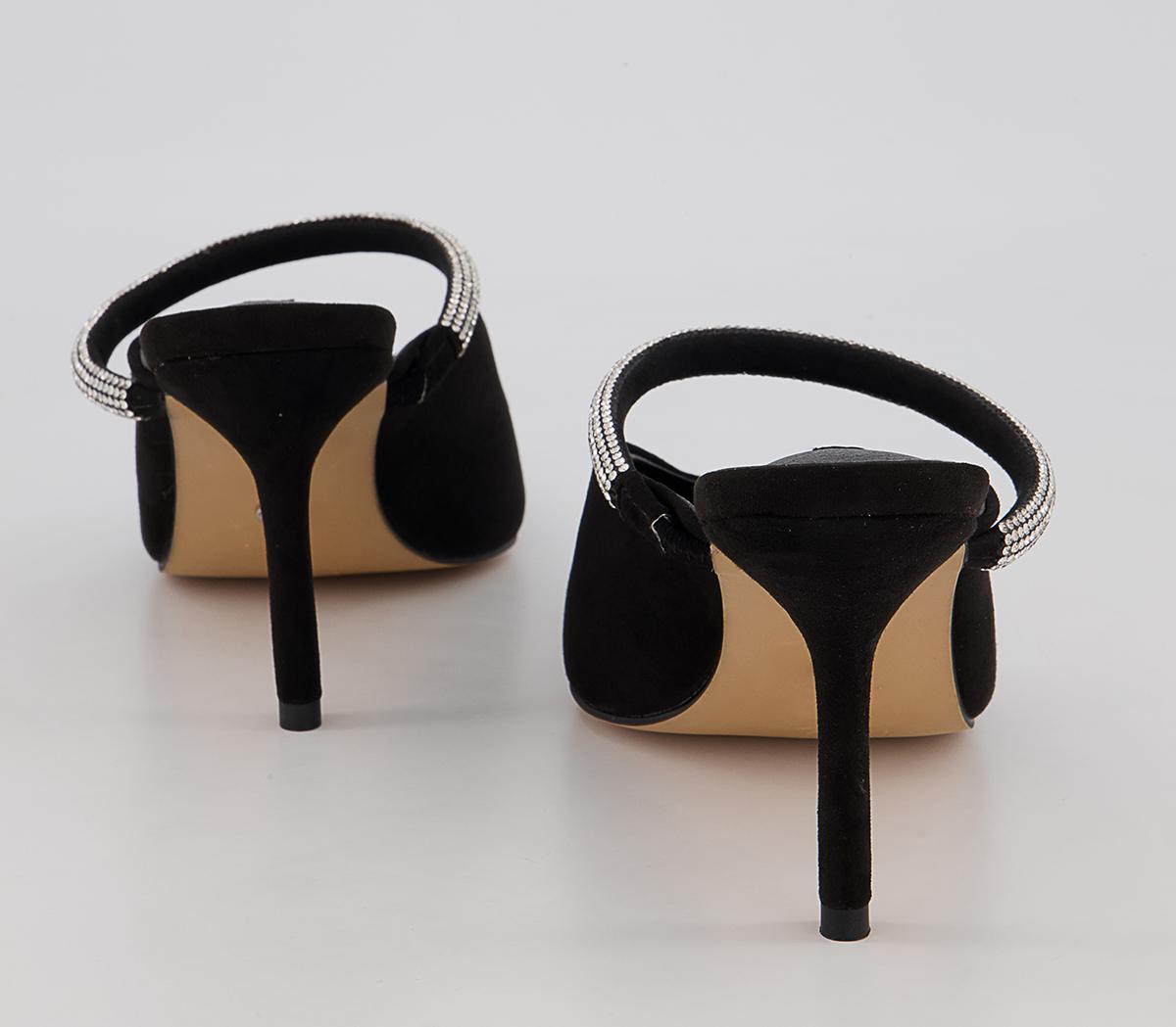 Office Melani Glam Slip On Heeled Mules Office Melani Glam Slip On Heeled Mules Black Embellished