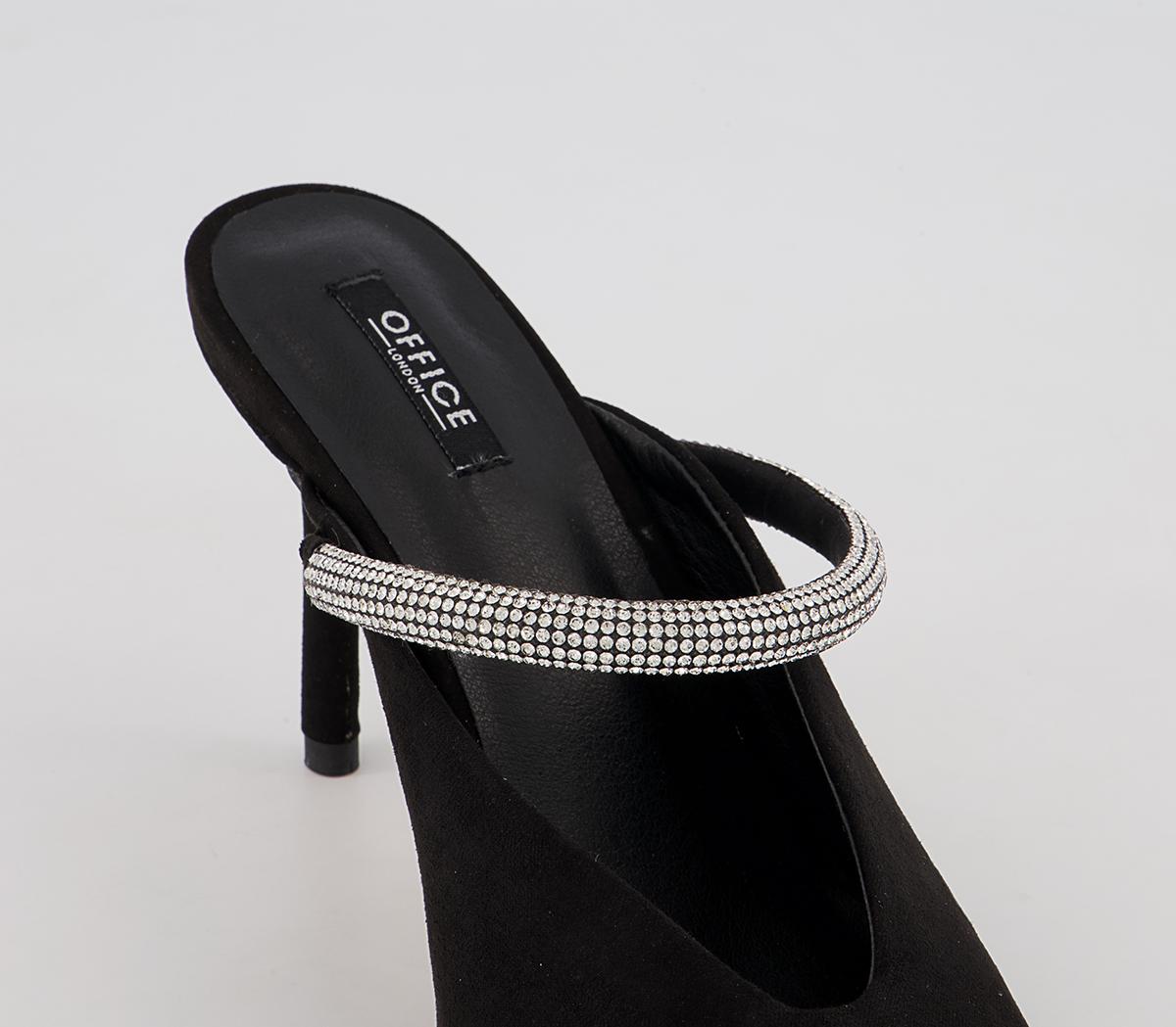 Office Melani Glam Slip On Heeled Mules Office Melani Glam Slip On Heeled Mules Black Embellished