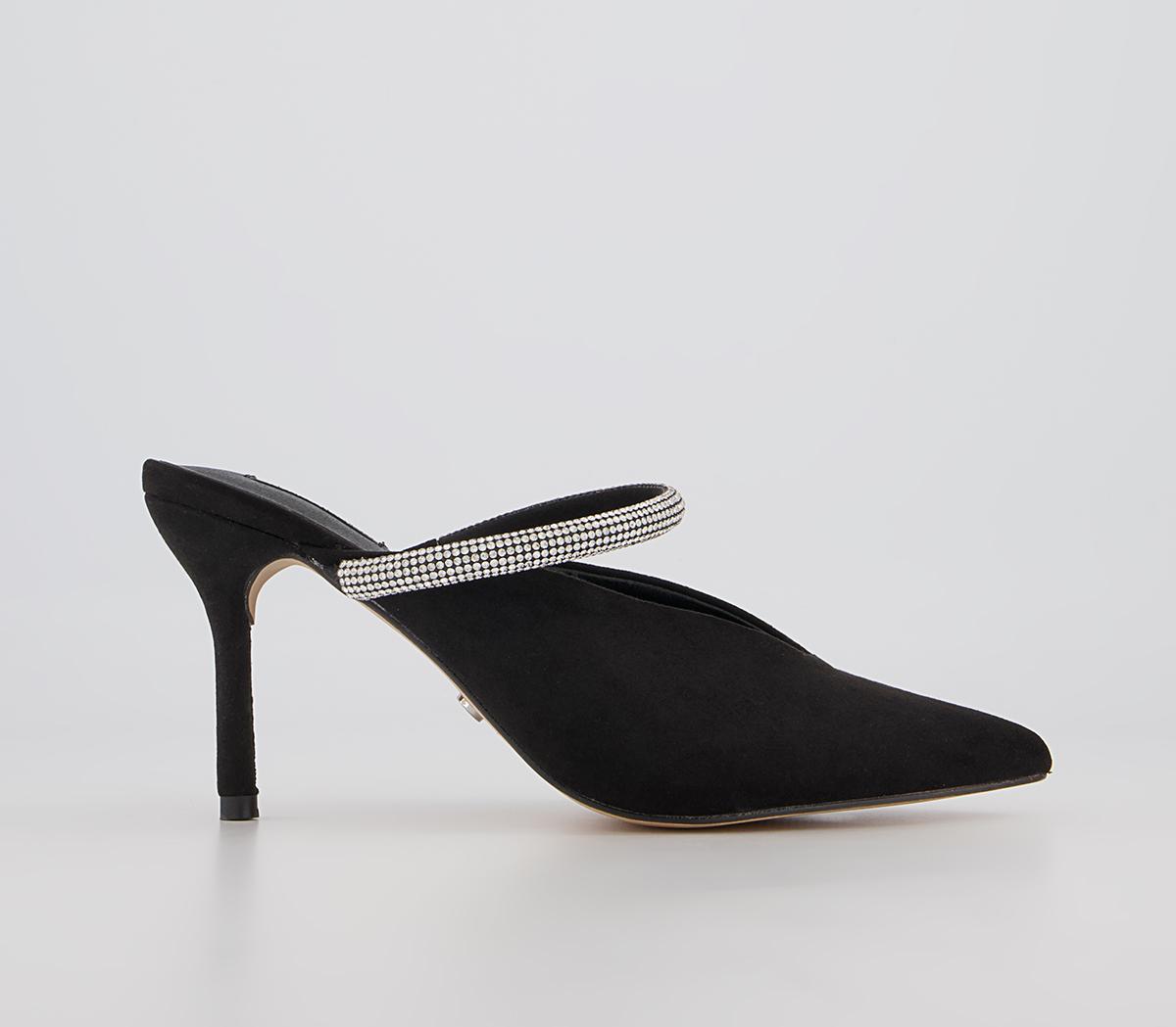 Office Melani Glam Slip On Heeled Mules Office Melani Glam Slip On Heeled Mules Black Embellished
