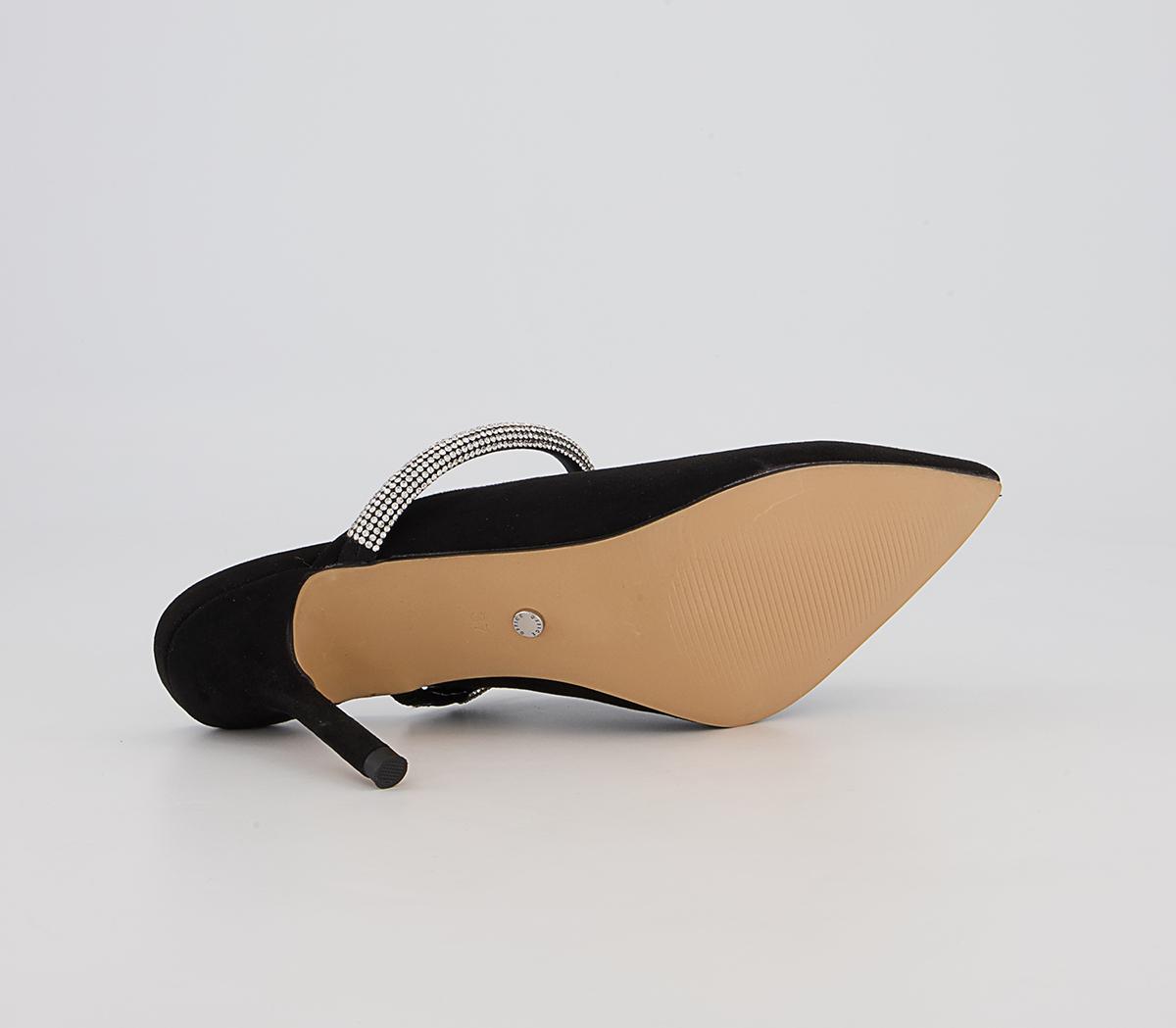 Office Melani Glam Slip On Heeled Mules Office Melani Glam Slip On Heeled Mules Black Embellished