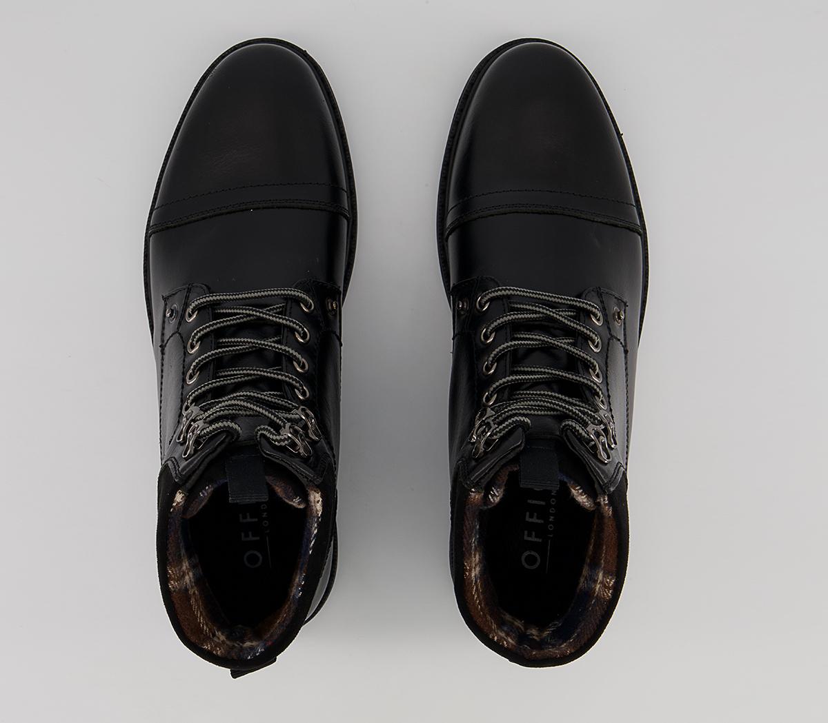 Office Boston Ankle Toe Cap Winter Boots Office Boston Ankle Toe Cap Winter Boots Black Leather