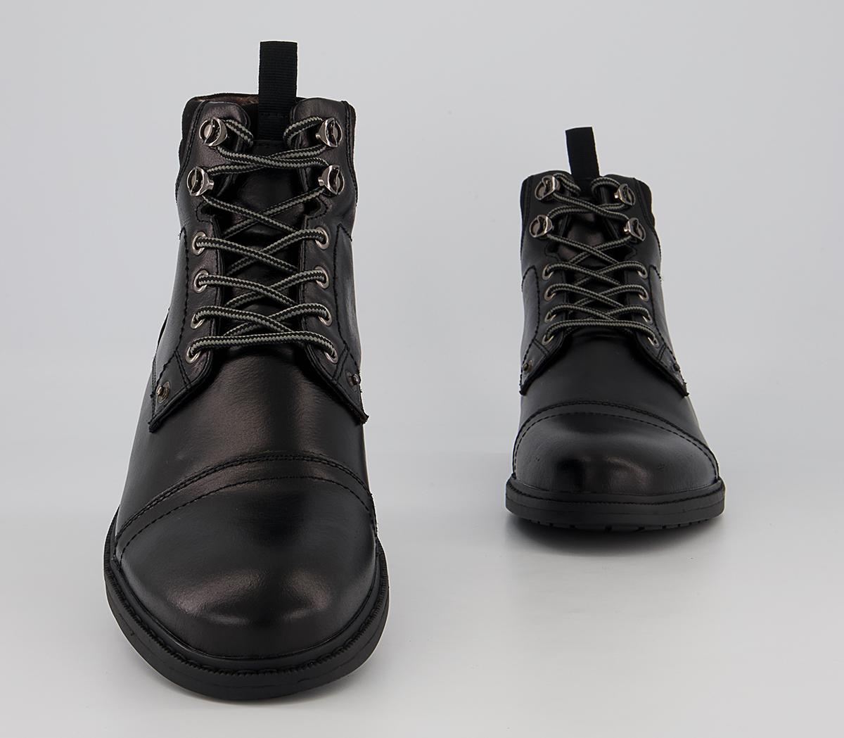 Office Boston Ankle Toe Cap Winter Boots Office Boston Ankle Toe Cap Winter Boots Black Leather