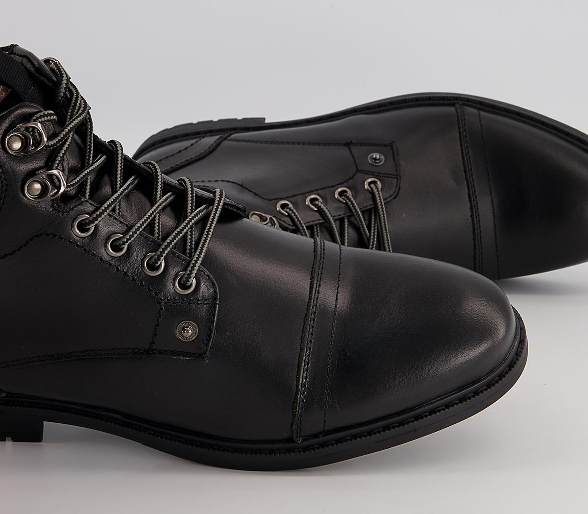 Office Boston Ankle Toe Cap Winter Boots Office Boston Ankle Toe Cap Winter Boots Black Leather