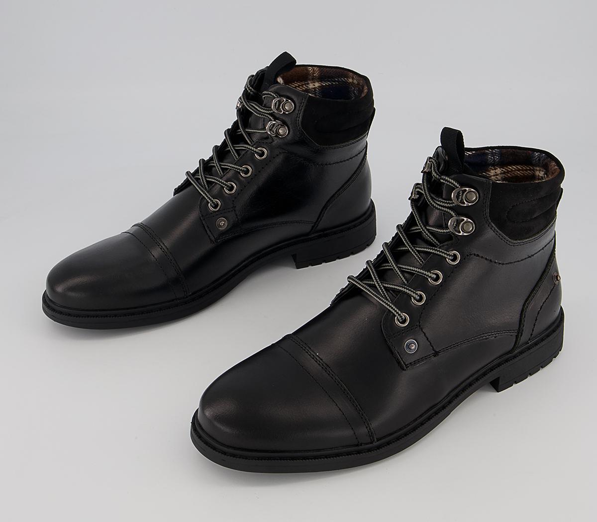 Office Boston Ankle Toe Cap Winter Boots Office Boston Ankle Toe Cap Winter Boots Black Leather