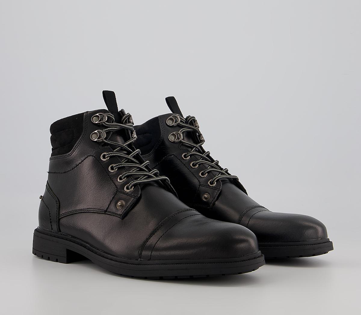 Office Boston Ankle Toe Cap Winter Boots Office Boston Ankle Toe Cap Winter Boots Black Leather