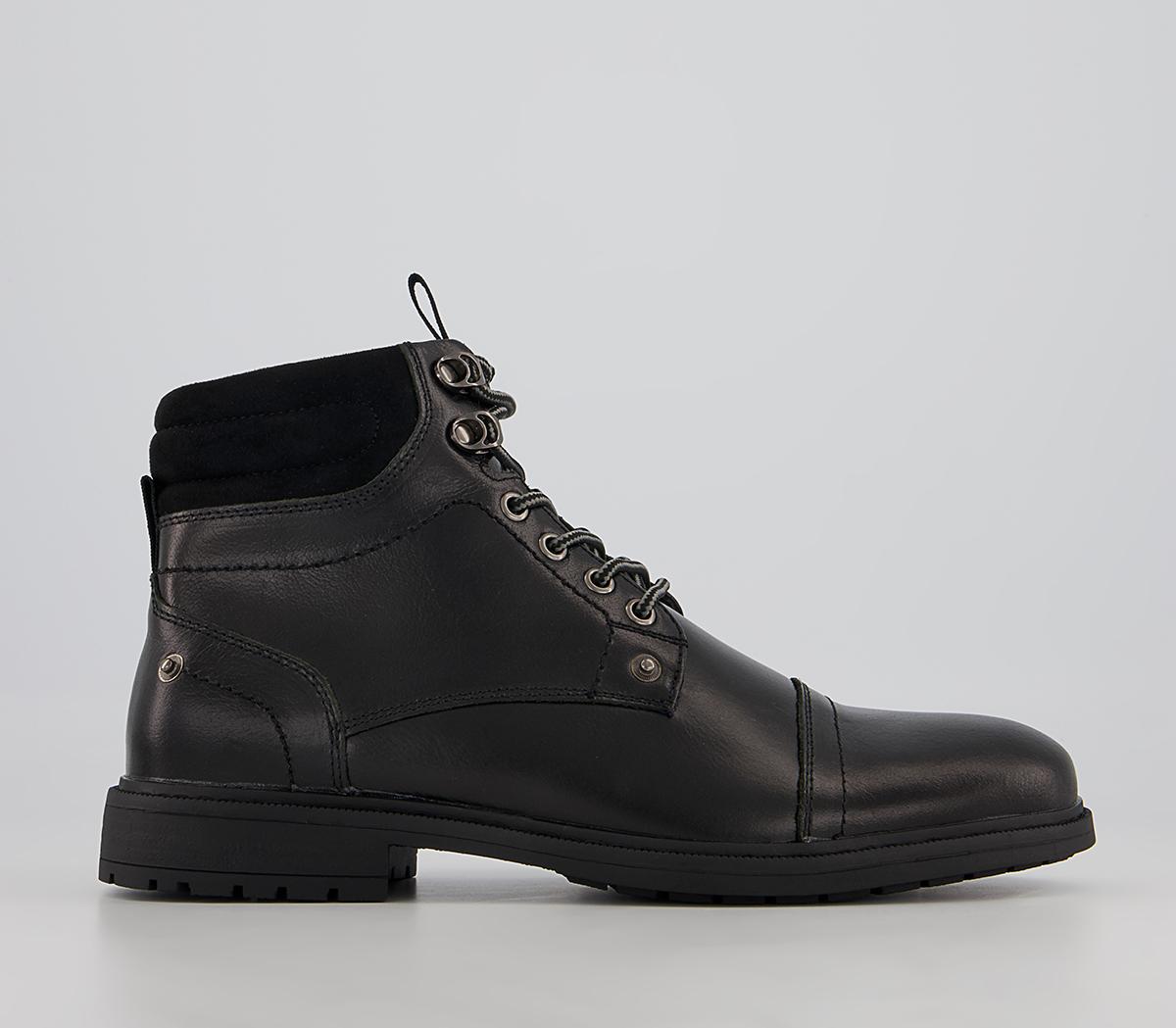 OfficeBoston Ankle Toe Cap Winter Boots OfficeBoston Ankle Toe Cap Winter BootsBlack Leather
