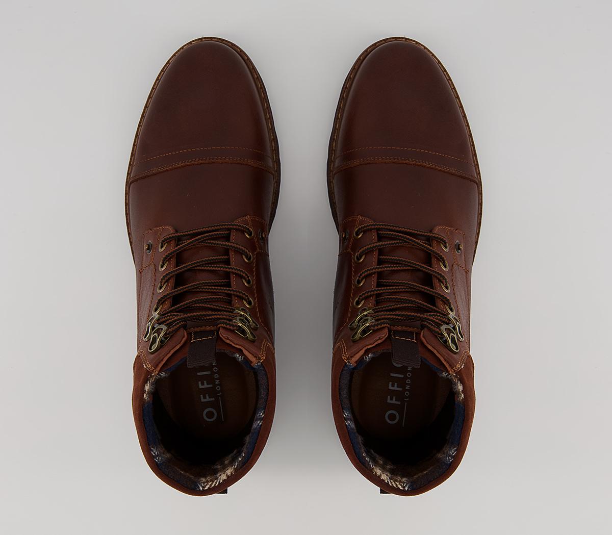 Office Boston Ankle Toe Cap Winter Boots Office Boston Ankle Toe Cap Winter Boots Tan Leather