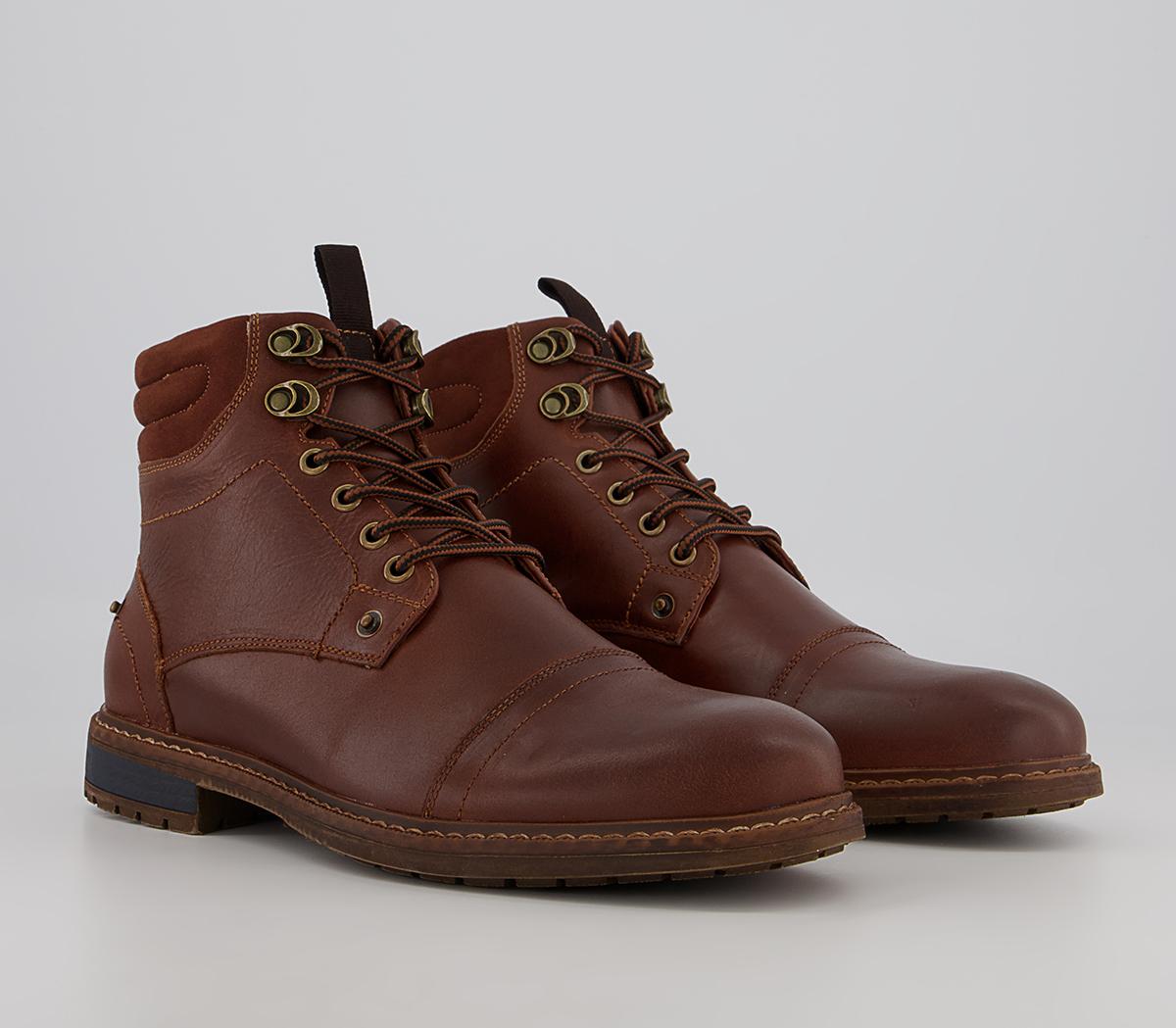 Office Boston Ankle Toe Cap Winter Boots Office Boston Ankle Toe Cap Winter Boots Tan Leather