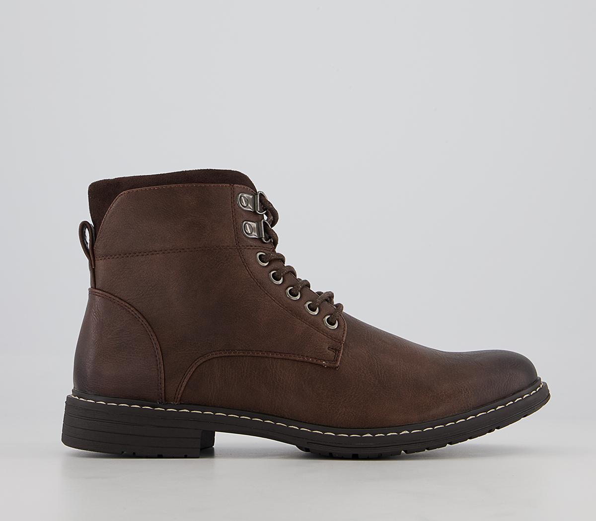 OFFICEBristol Plain Toe Ankle BootsDark Brown