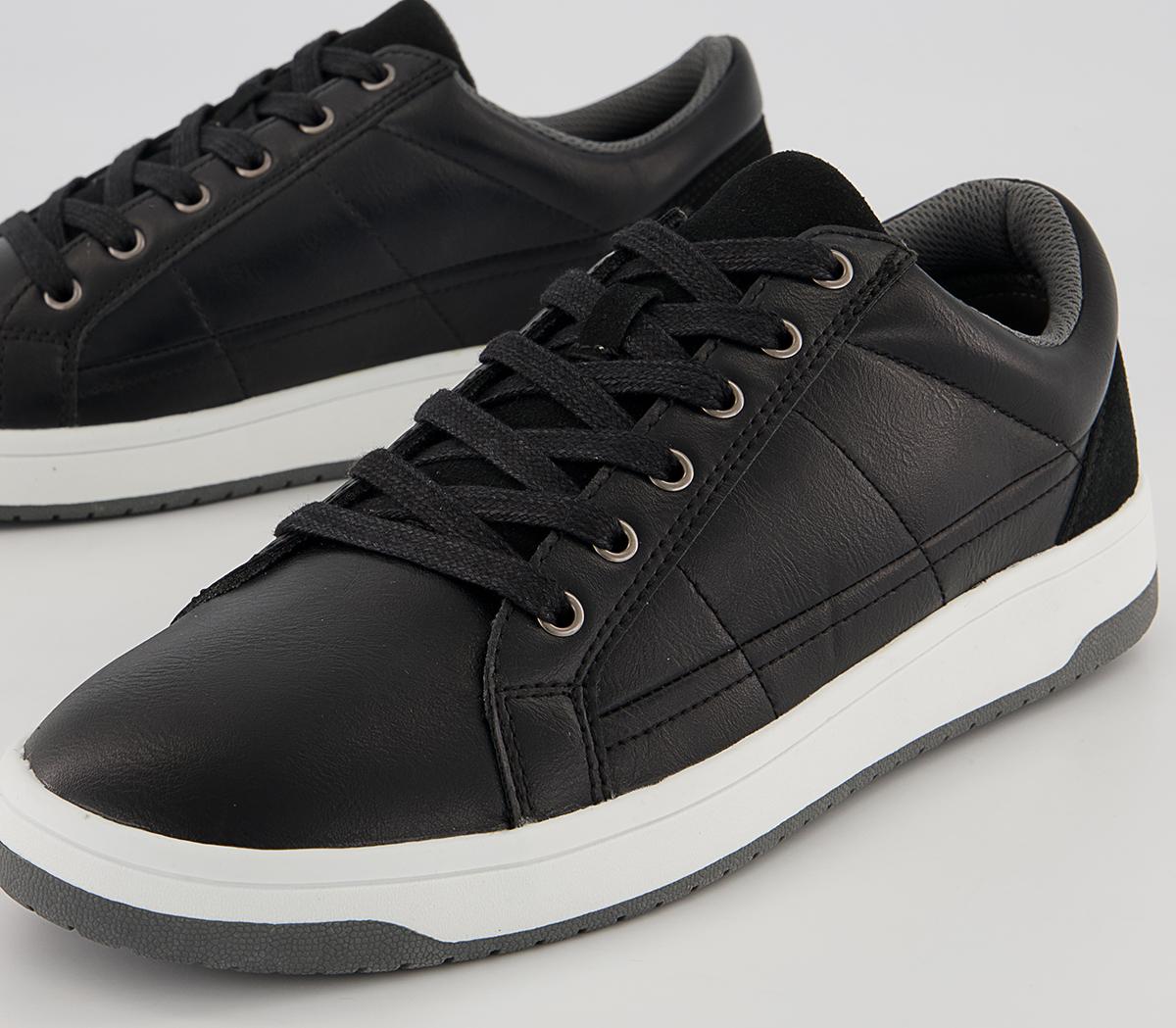 Office Cameron Retro Tennis Sole Smart Casual Trainers Office Cameron Retro Tennis Sole Smart Casual Trainers Black Grey