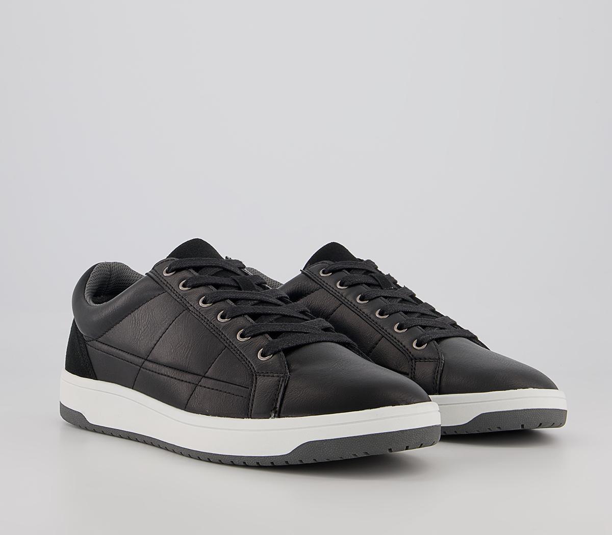 Office Cameron Retro Tennis Sole Smart Casual Trainers Office Cameron Retro Tennis Sole Smart Casual Trainers Black Grey