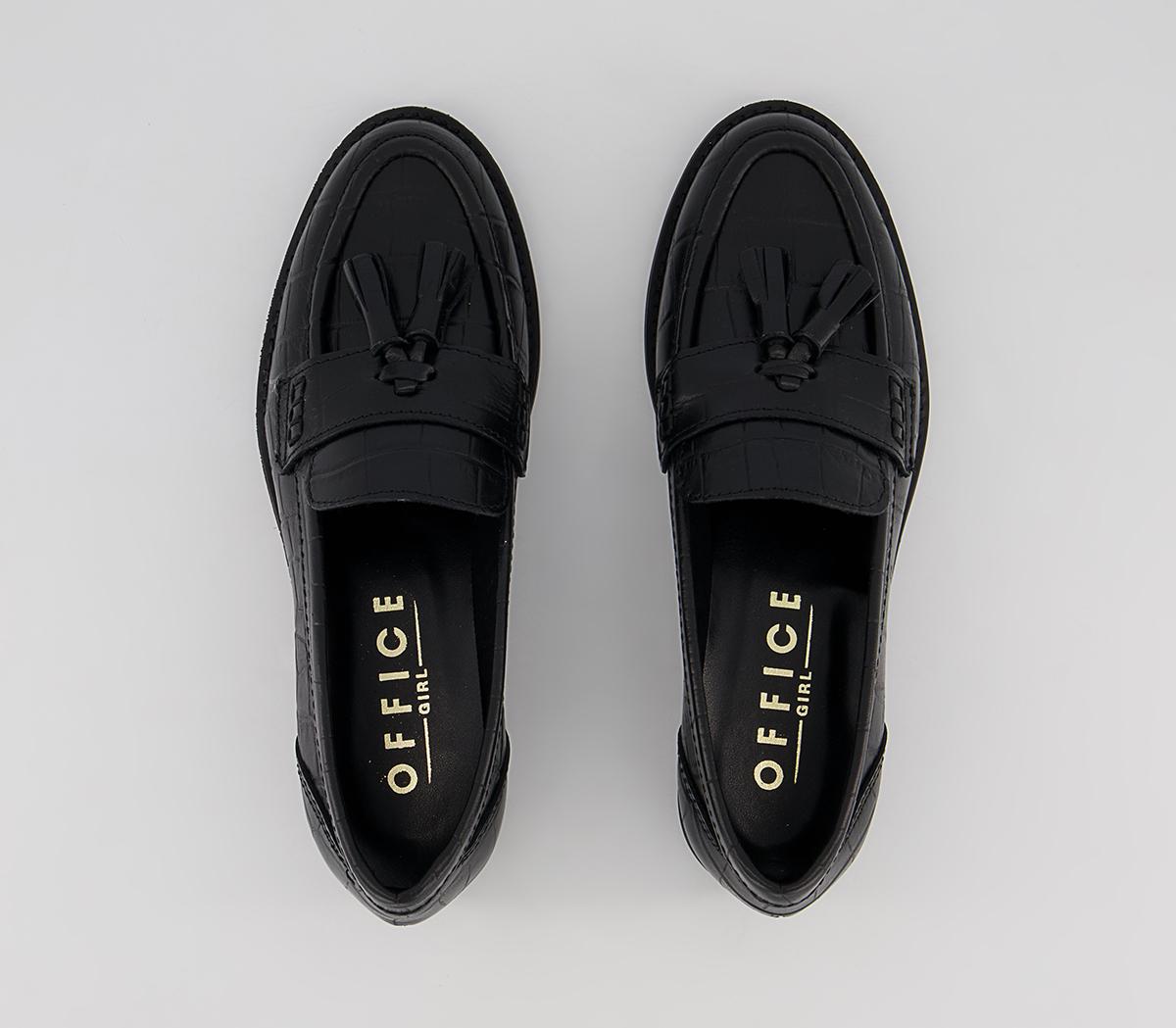 Office Foundation Tassel Loafers Office Foundation Tassel Loafers Black Croc Leather