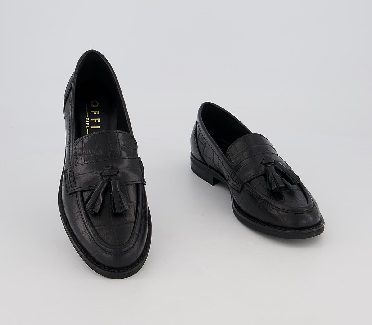 Office Foundation Tassel Loafers Office Foundation Tassel Loafers Black Croc Leather
