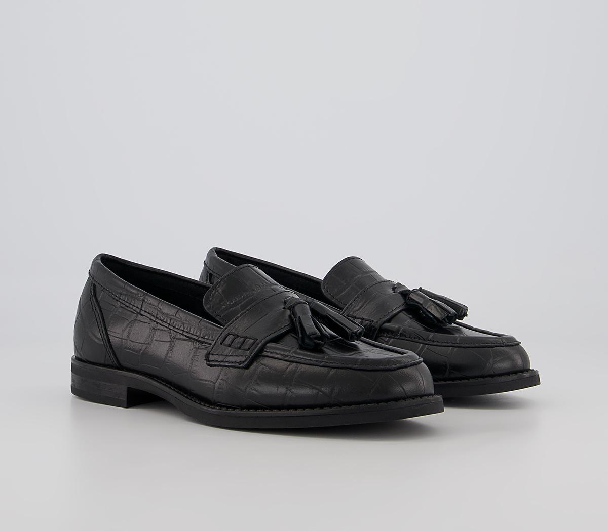 Office Foundation Tassel Loafers Office Foundation Tassel Loafers Black Croc Leather