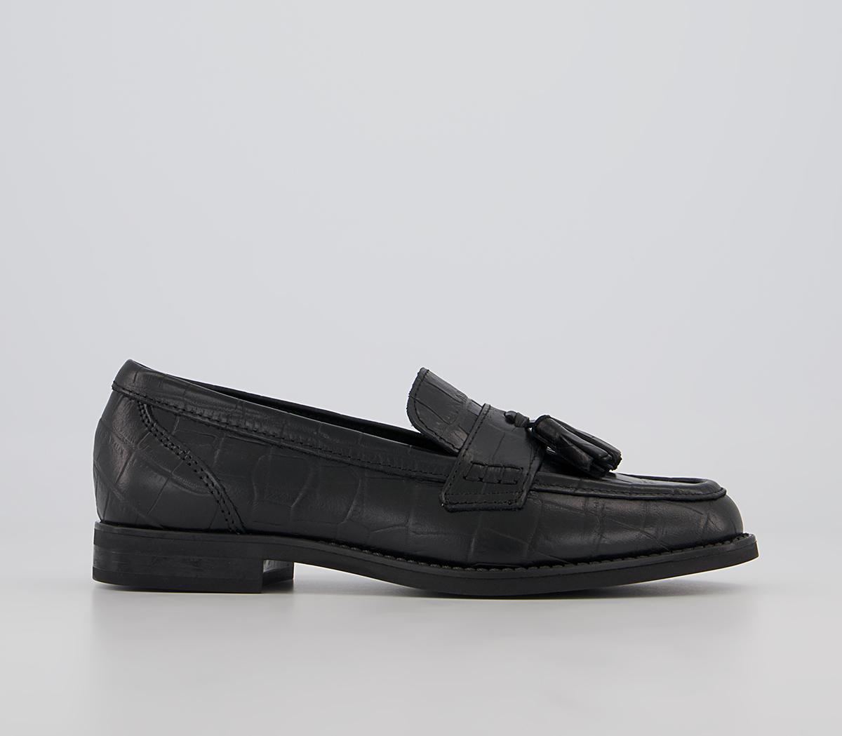 Office Foundation Tassel Loafers Office Foundation Tassel Loafers Black Croc Leather