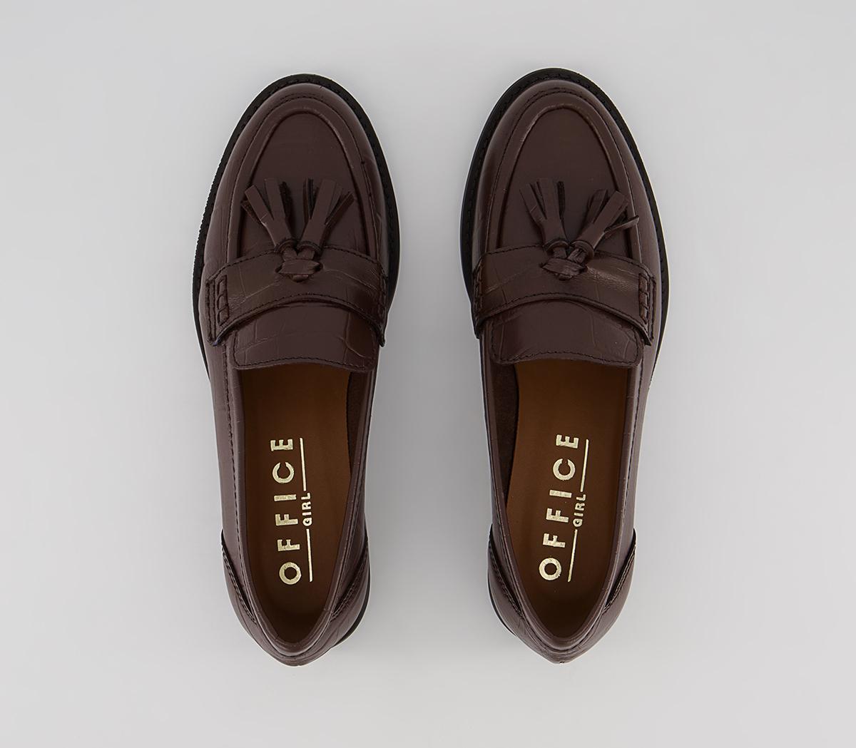 Office Foundation Tassel Loafers Office Foundation Tassel Loafers Choc Croc Leather