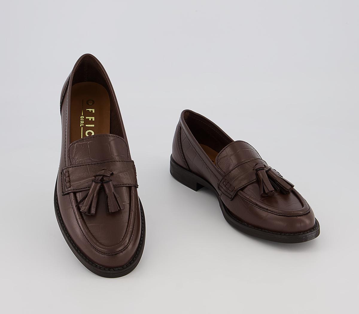Office Foundation Tassel Loafers Office Foundation Tassel Loafers Choc Croc Leather