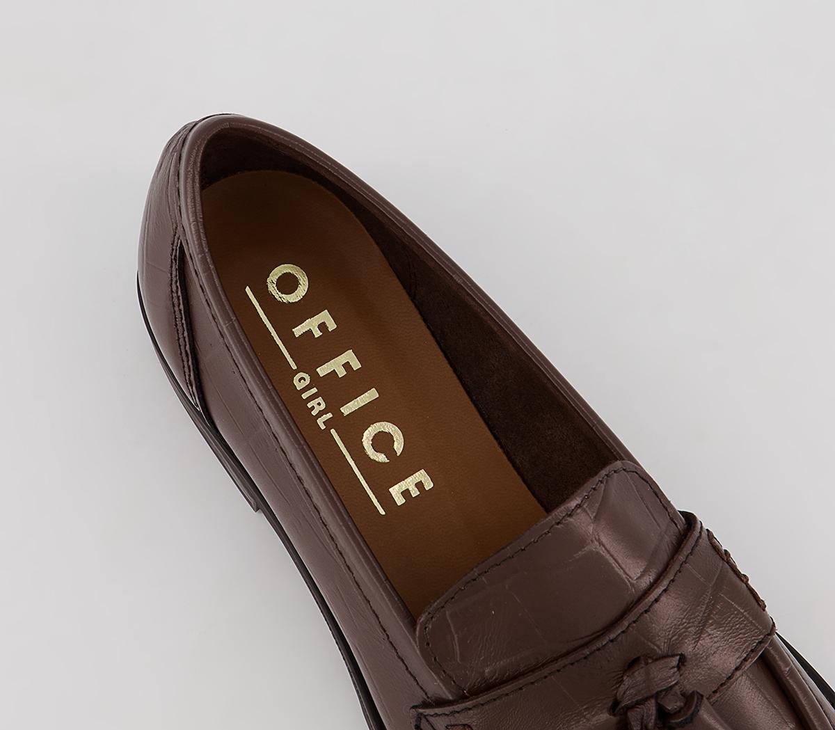 Office Foundation Tassel Loafers Office Foundation Tassel Loafers Choc Croc Leather