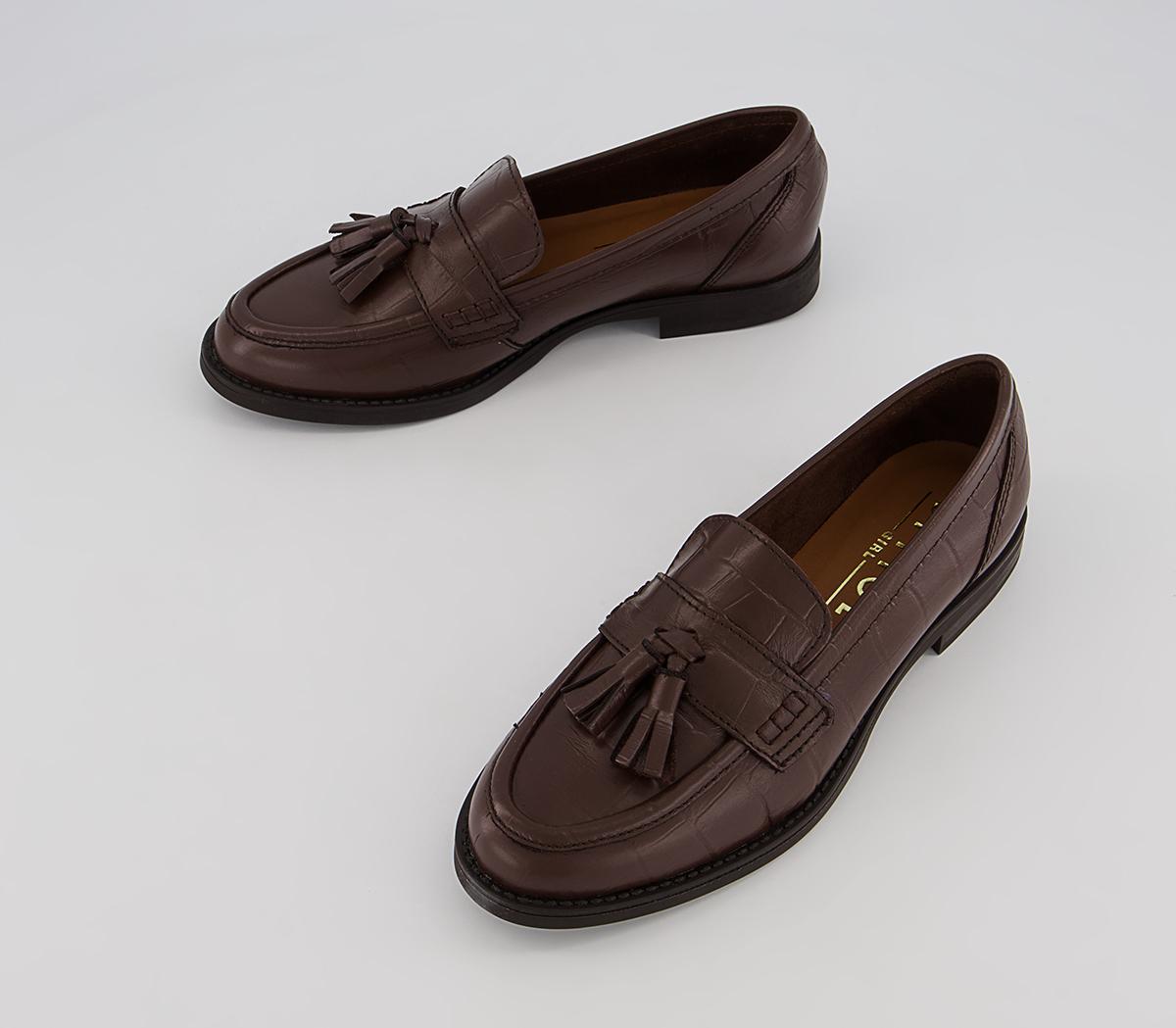 Office Foundation Tassel Loafers Office Foundation Tassel Loafers Choc Croc Leather
