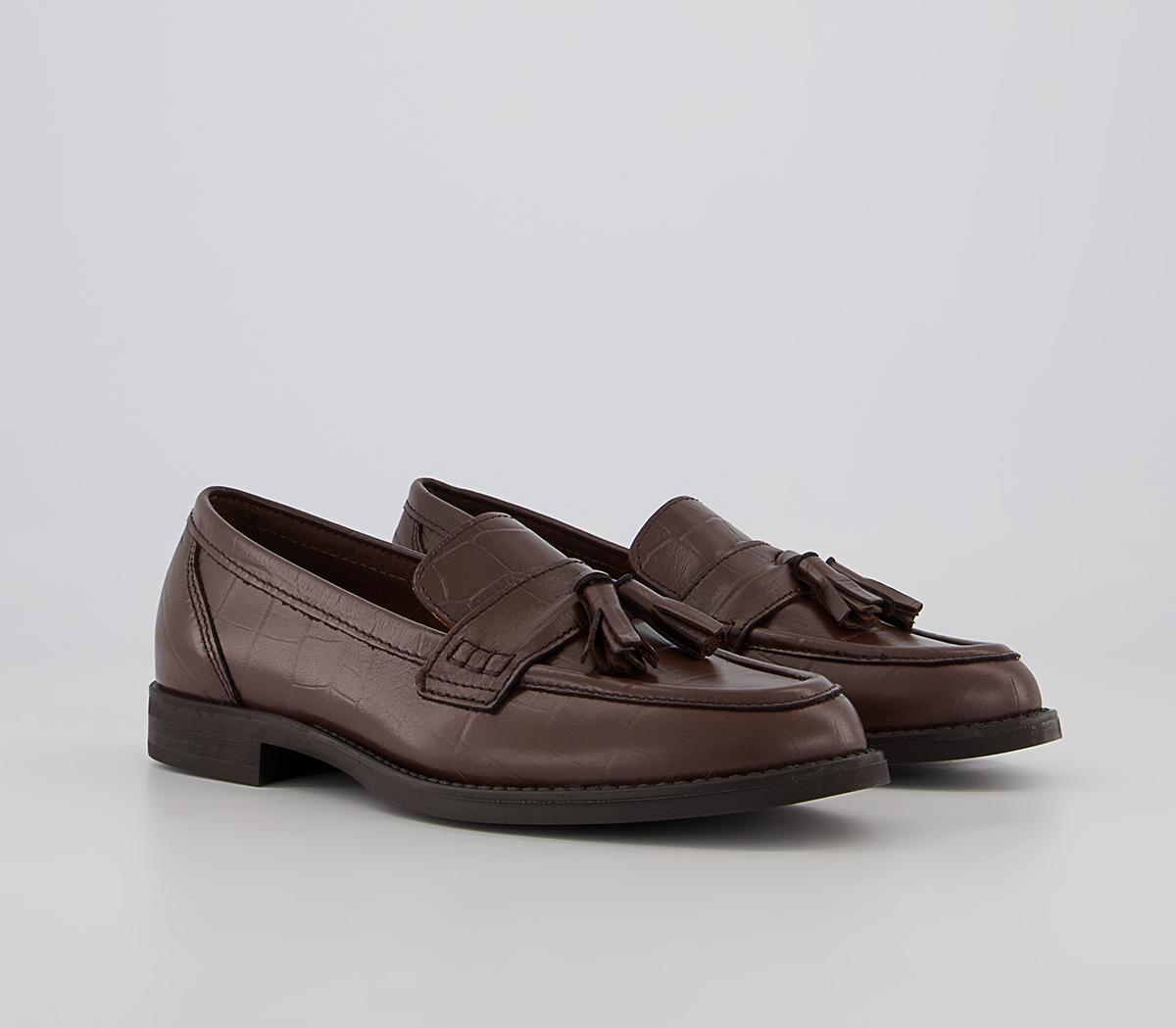 Office Foundation Tassel Loafers Office Foundation Tassel Loafers Choc Croc Leather