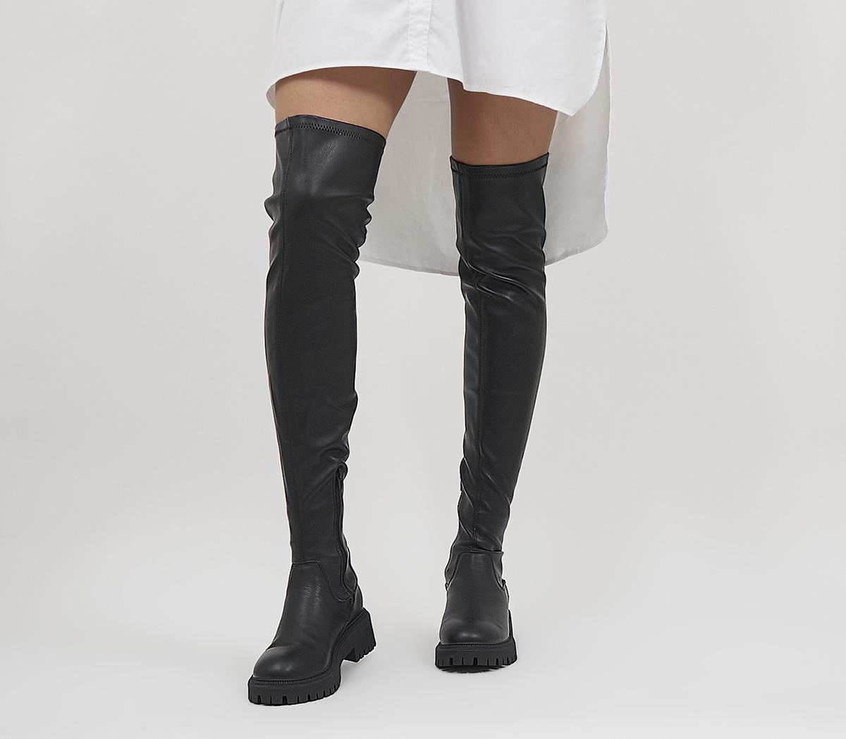 OFFICE Kumasi Chunky Over The Knee Boots Black OFFICE Girl