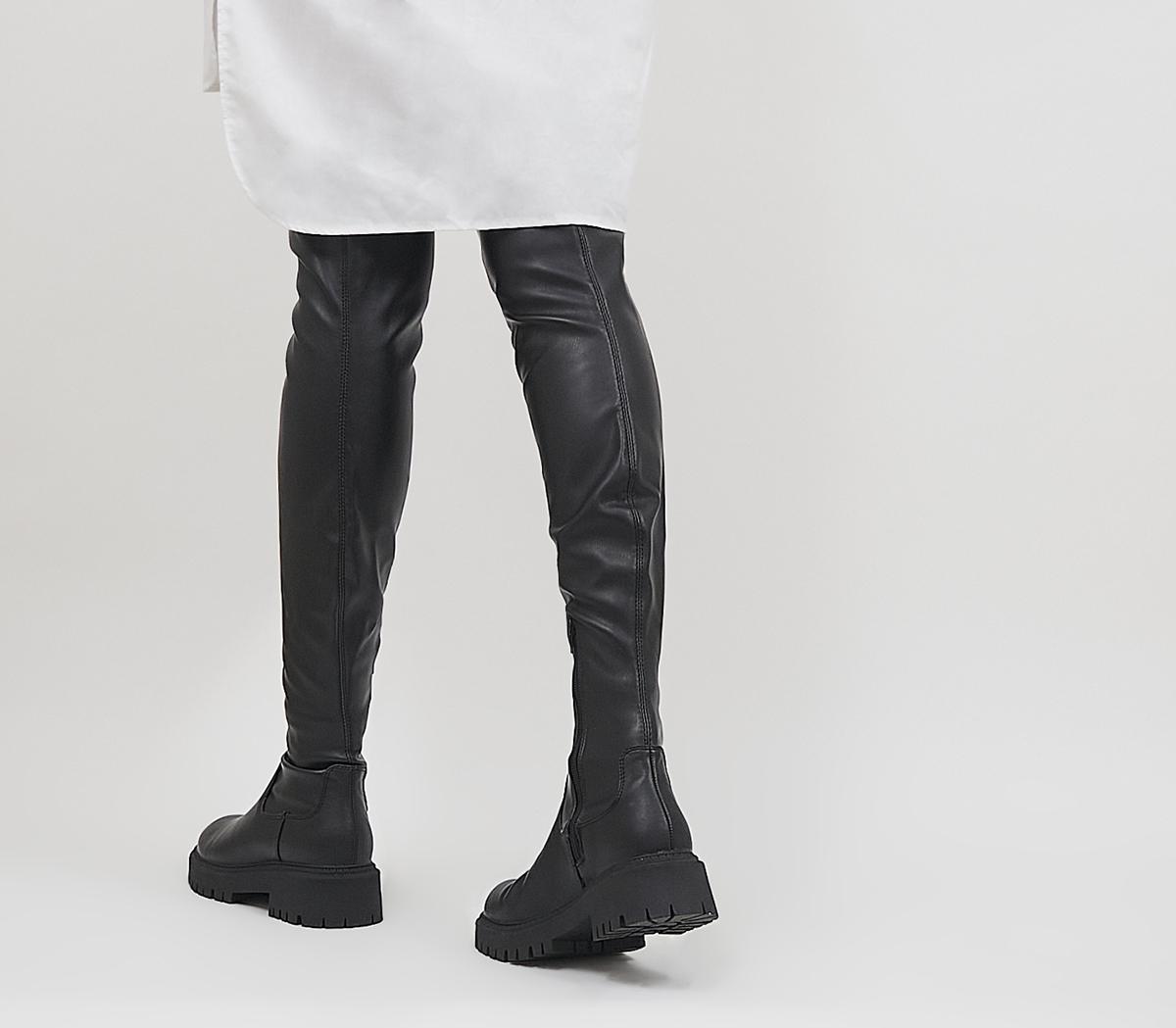 Office Kumasi Chunky Over The Knee Boots Office Kumasi Chunky Over The Knee Boots Black